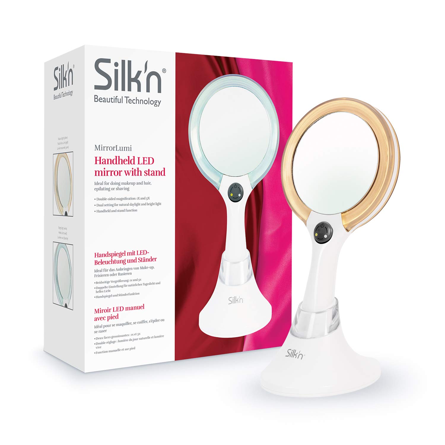 آینه آرایش بانوان سیلکن هلند Silk'n MirrorLumi - آینه آرایش با نور LED - آینه ایستاده یا دستی