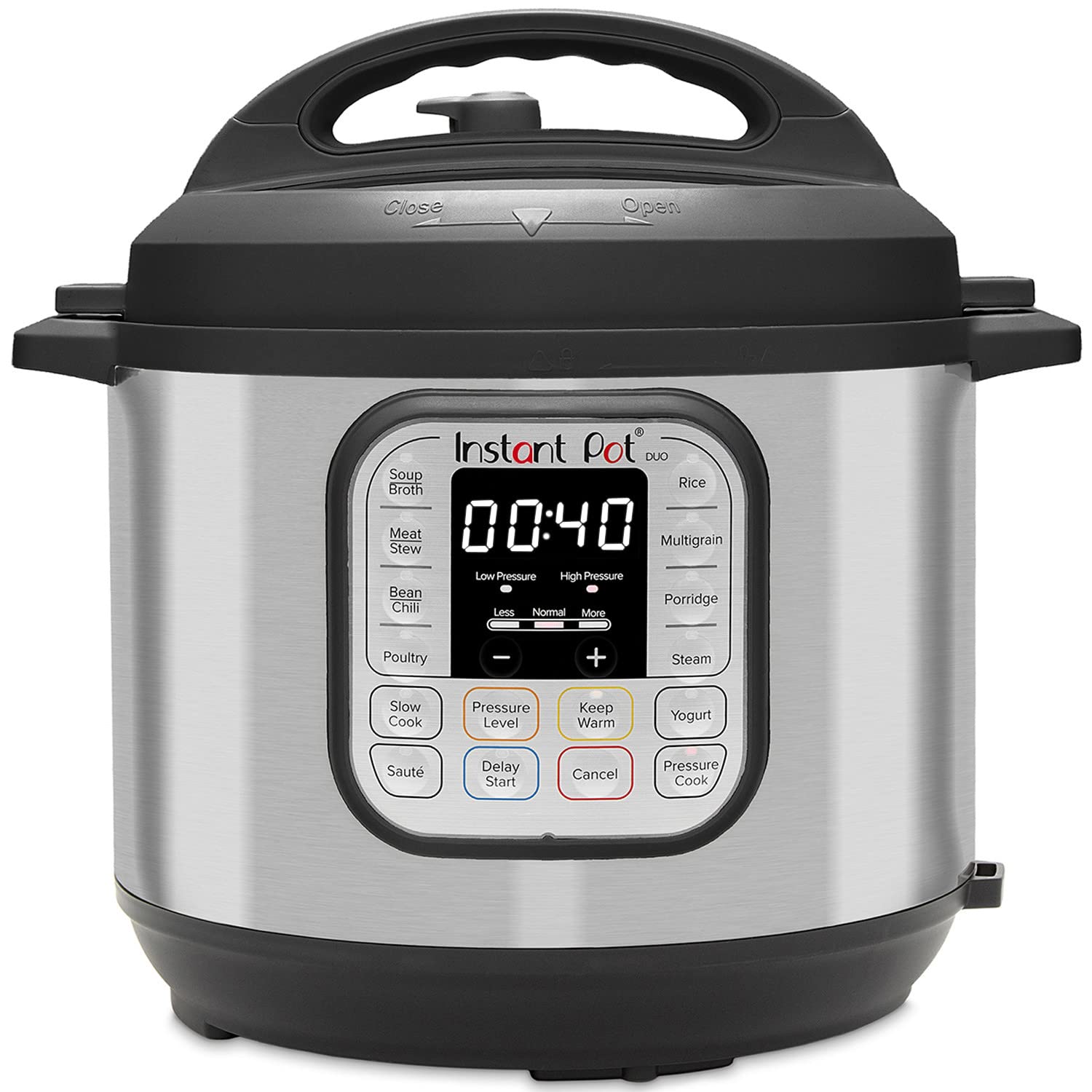 زودپز برقی مولتی کوکر اینستنت کانادا Instant Pot Duo 80 1200 W، 7.6 L، استیل ضد زنگ، - اجاق گاز فشاری، آرام پز، پلوپز، ماهیتابه، ماست ساز، بخارپز و ضدعفونی کننده، نقره ای