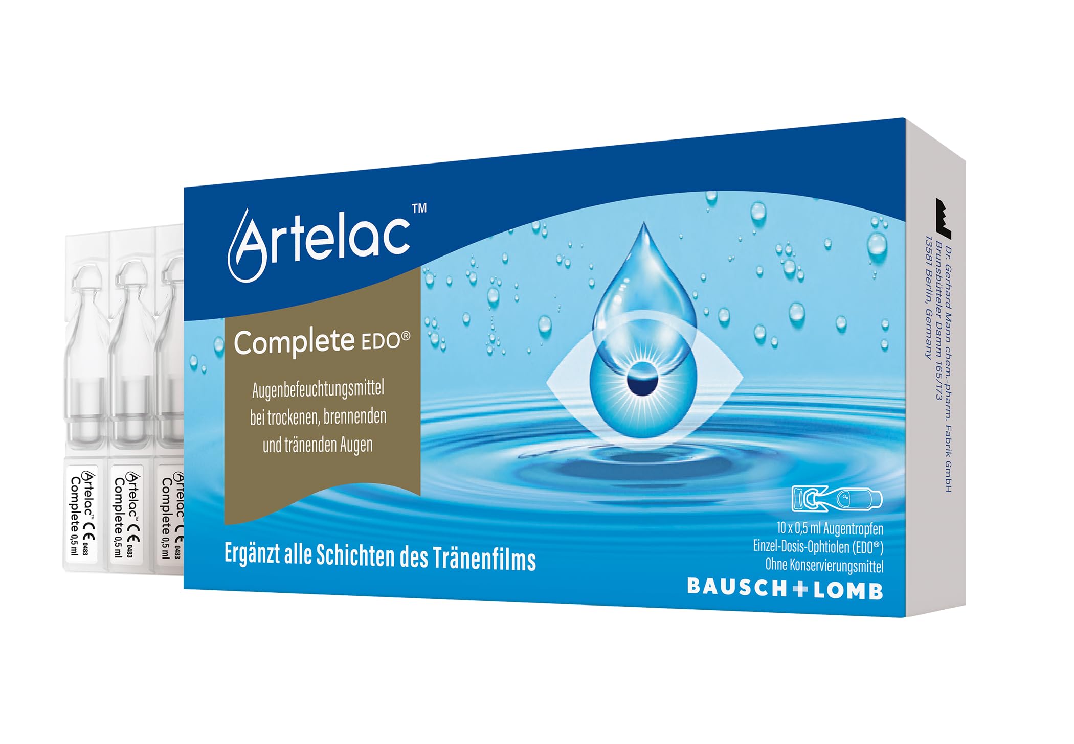 قطره چشم Artelac Complete EDO - قطره چشم هیالورونیک اسید برای خشکی چشم - برای خشکی و آبریزش چشم - حاوی هیالورونیک اسید - مخصوص لنزهای تماسی - تک دوز (10 عدد 0.5 میلی لیتر) 0.5 میلی لیتر (بسته 10 عددی)