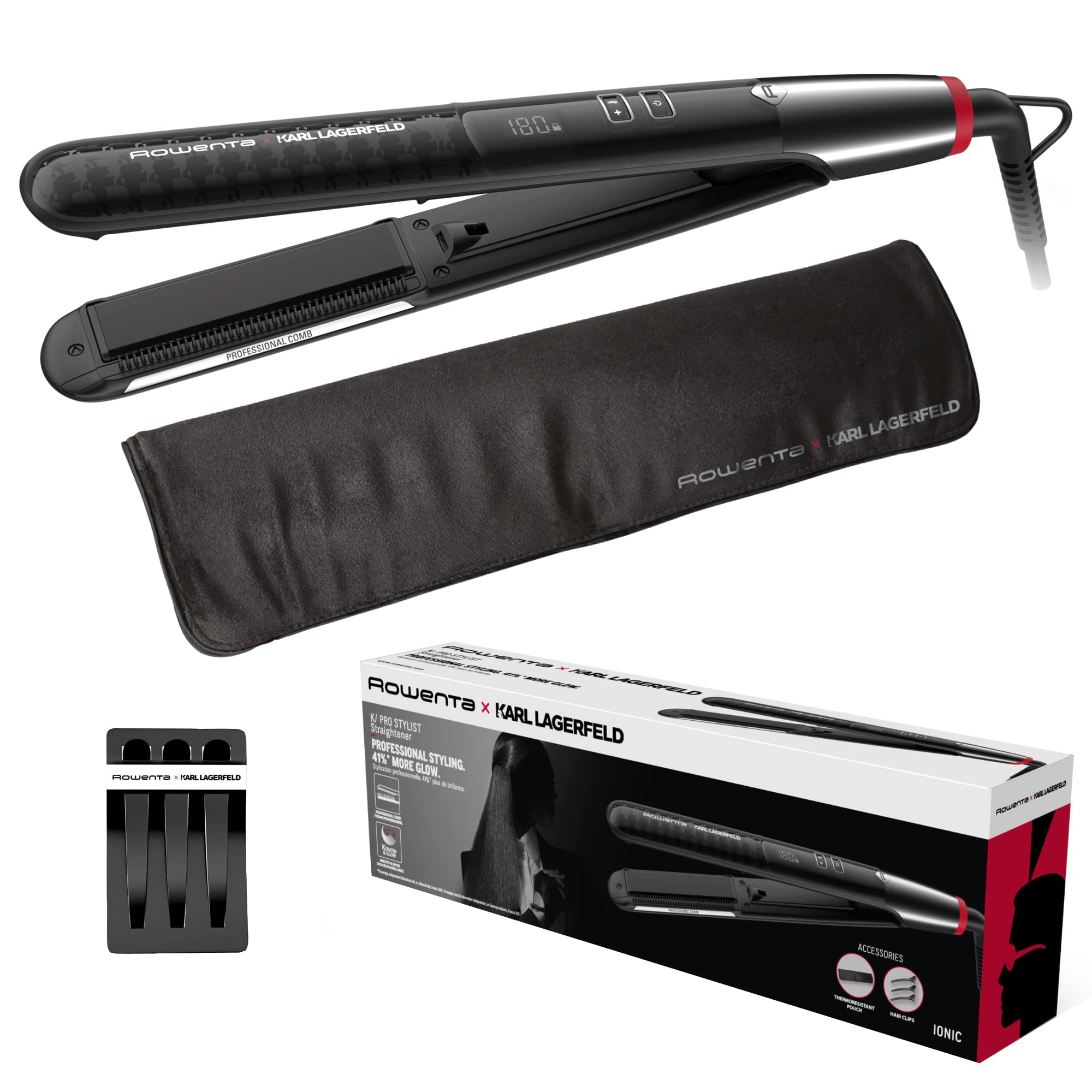 اتو مو روونتا آلمان Rowenta Karl Lagerfeld SF467L K/Pro Stylist، پوشش کراتین و براق کننده