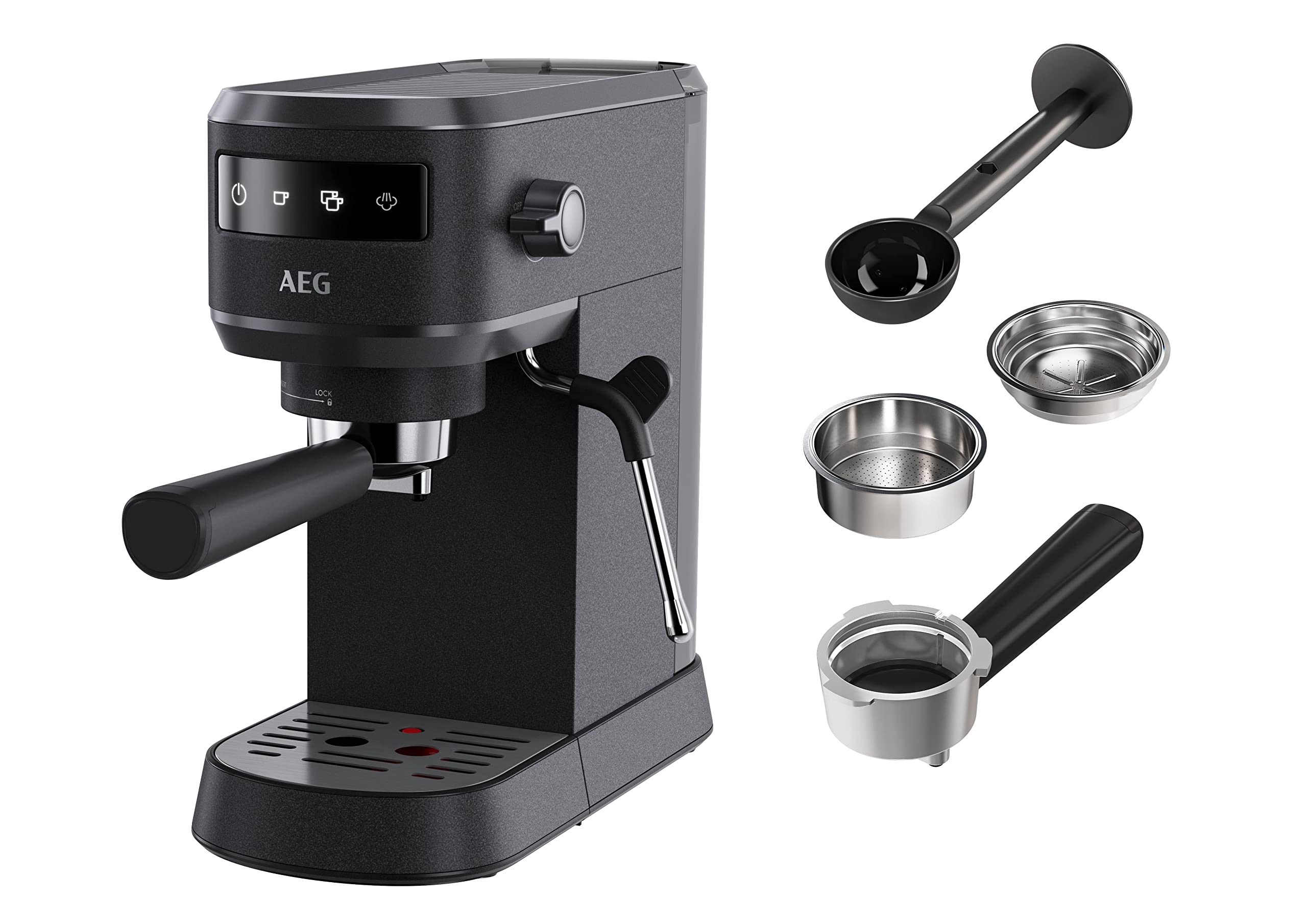اسپرسو ساز آاگ آلمان AEG EC6-1-6BST Espresso  فشار ۱۵ بار /  صفحه کنترل لمسی