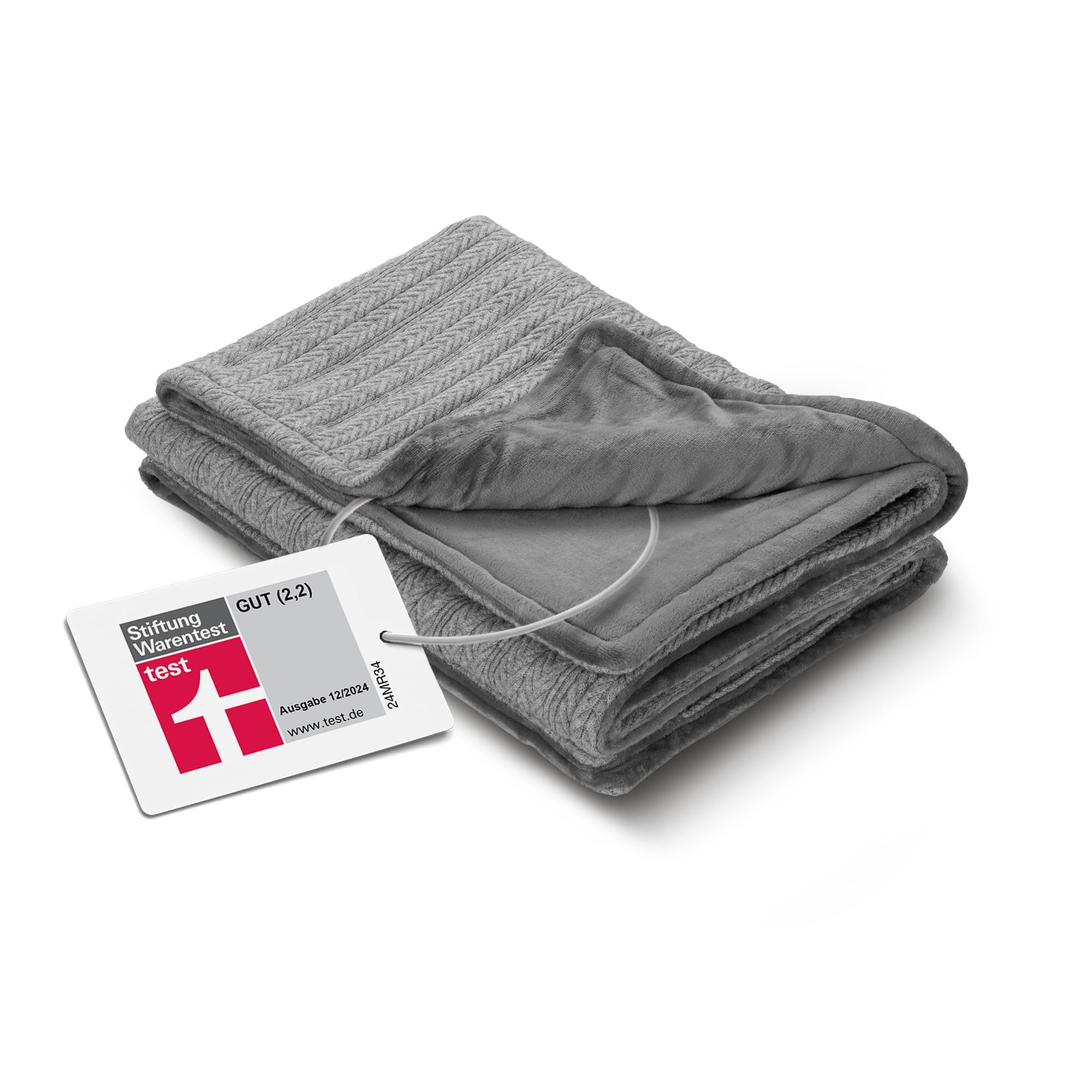 پتوی گرم و نرم مدیسانا HB 680، پتوی گرم و نرم با طرح بافتنی و قابلیت خاموش شدن خودکار، قابل شستشو، خاکستری، 3 حالت تنظیم دما، 160 در 120 سانتی‌متر، دو رنگ، ظاهری دو رنگ