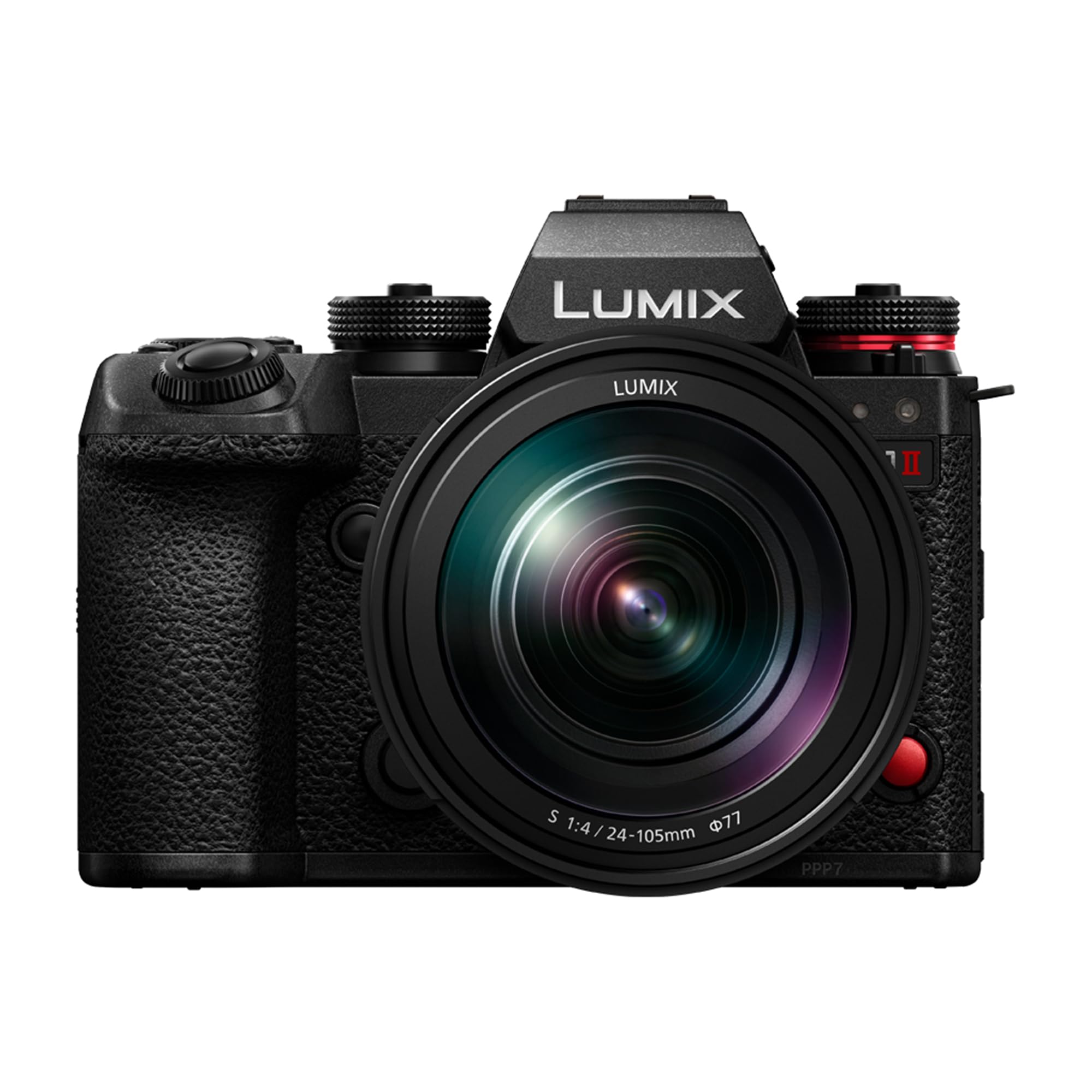 دوربین فول فریم پاناسونیک LUMIX S1II، فیلمبرداری 4K 120p، فیلمبرداری 5.1K 60p در حالت Open Gate، 24 مگاپیکسل، Active IS، ضبط 10 بیتی 4:2:2، مانت L، DC-S1M2ME، لنز 24-105 میلی‌متری F4 به همراه لنز 24-105 میلی‌متری LUMIX