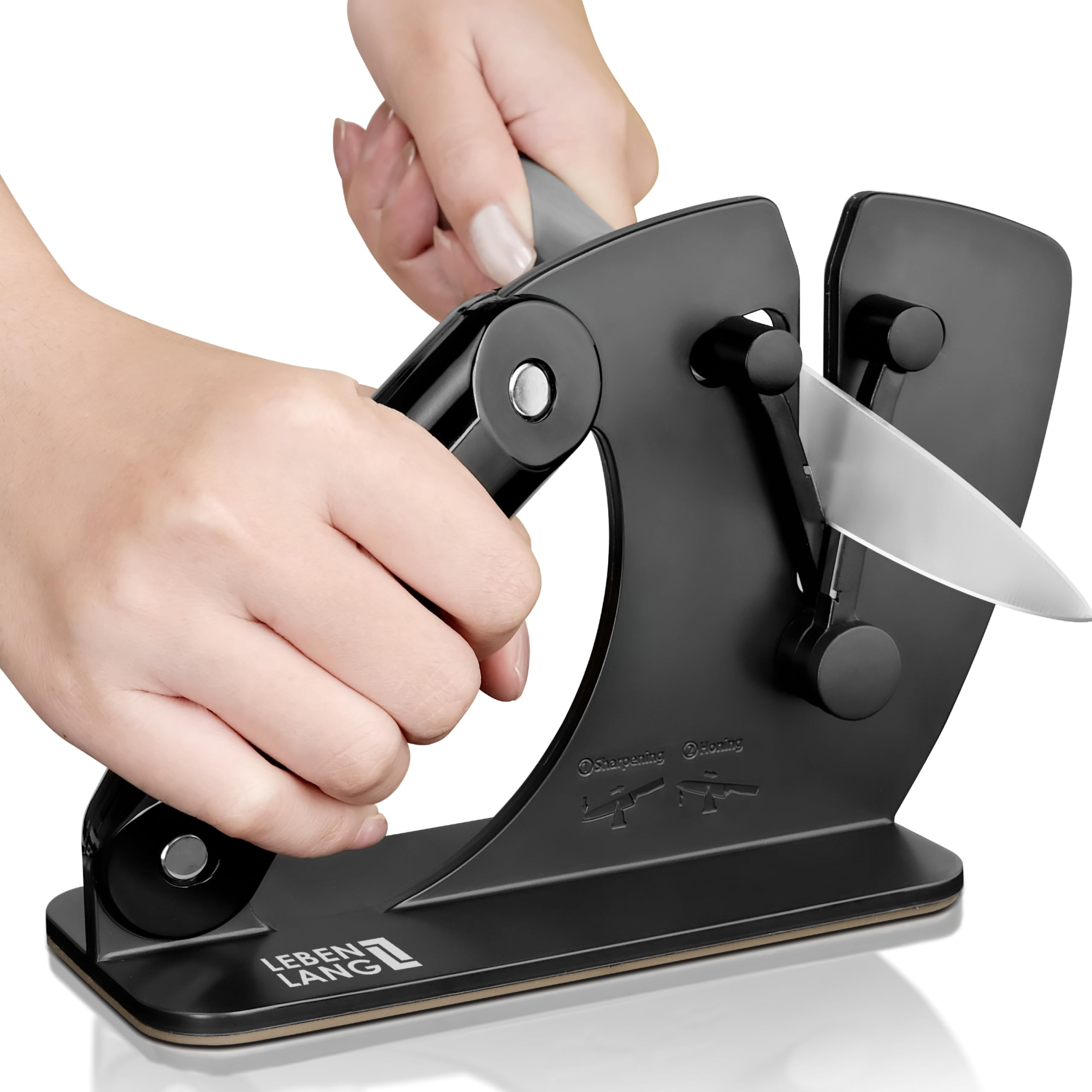 چاقو تیز کن حرفه ای لبن لانگ آلمان 15 تا 45 درجه - تیغه متحرک V-تیغه برای قیچی و چاقو تیزکننده درشت و ریز.