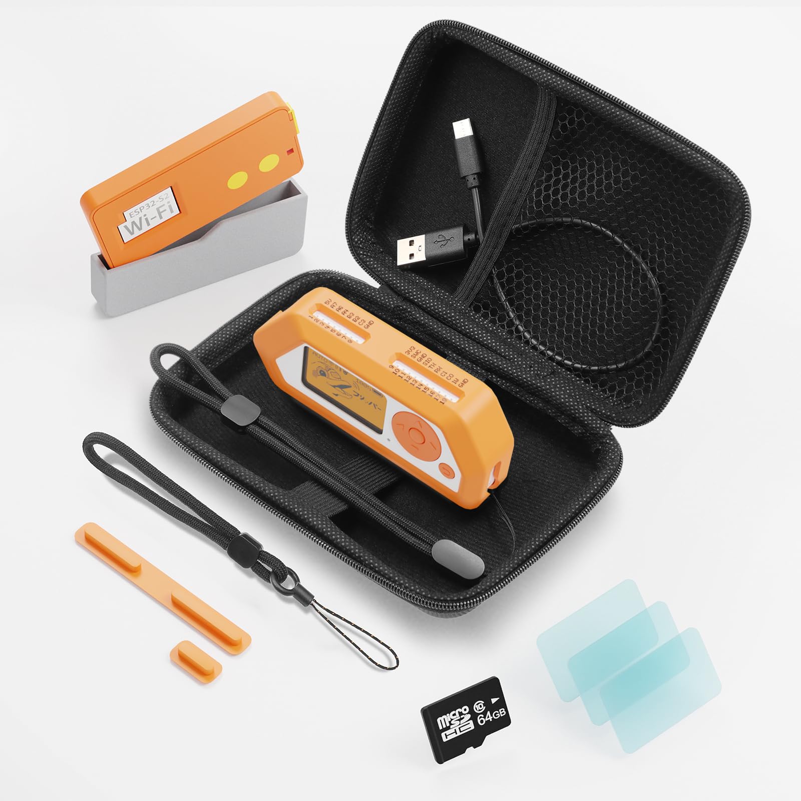 قاب محافظ همه کاره برای Flipper Zero و برد توسعه Wi-Fi V1 ESP32-S2، لوازم جانبی سازگار با برد توسعه Wi-Fi Flipper Zero شامل درپوش گرد و غبار GPIO - مجموعه نارنجی