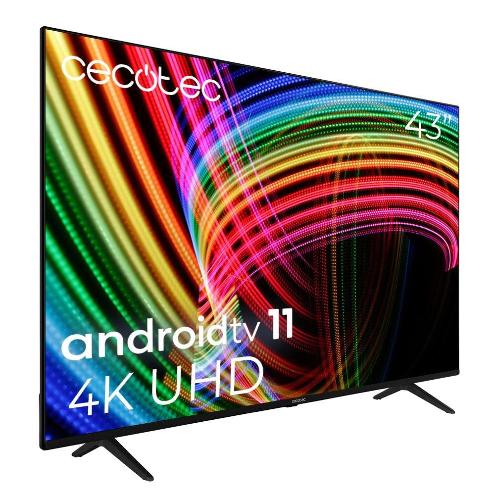 تلویزیون ال ای دی هوشمند سکوتک اسپانیا Cecotec 43 اینچ سری A2 مدل ALU20043Z با کیفیت 4K UHD، اندروید 11، بدون قاب، پایه، MEMC، دالبی ویژن، دالبی اتموس، HDR10، 2 عدد تلویزیون 10 وات، 2023