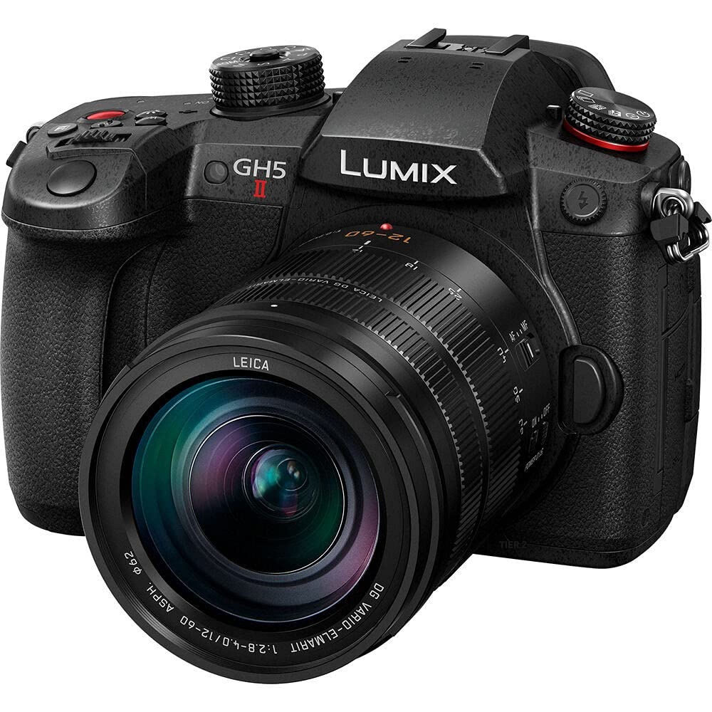 دوربین سیستم Panasonic LUMIX DC-GH5M2LE با لنز LEICA 12-60mm/F2.8-4.0 (20 مگاپیکسل، 4K، لرزشگیر دوگانه، مقاوم در برابر سرما/گرد و غبار و پاشش آب) بدنه GH5 II با لنز LEICA 12-60mm، F2.8-4.0/OIS تکی