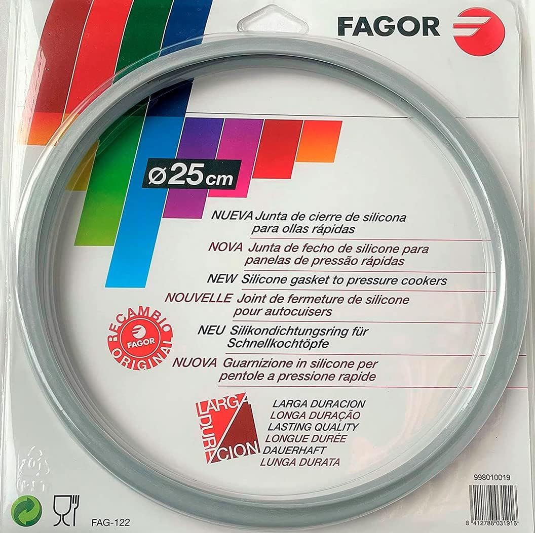 واشر زودپز لاستیکی جایگزین فاگور اسپانیا M18804555، سازگار با زودپزهای فاگور با قطر داخلی 25 سانتی‌متر | سیلیکونی، Ø25 سانتی‌متر، خاکستری Ø25 سانتی‌متر