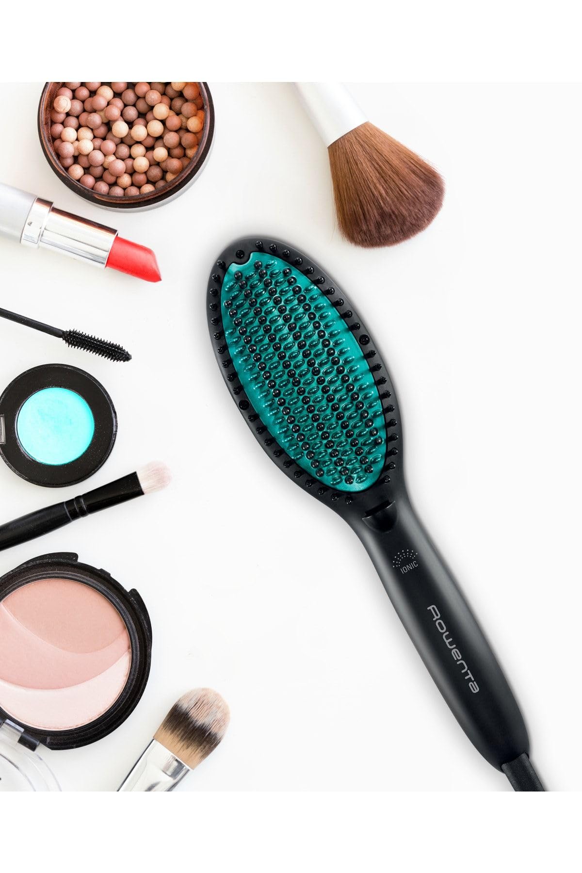 برس صاف کننده مو Rowenta Powerstraight، CF5820، مناسب برای انواع مو، صاف کننده سه کاره، درخشندگی درخشان، دمای قابل تنظیم، محافظت از مو، 1.8 متر، مشکی و سبز، 1 عدد (بسته 1 عددی)