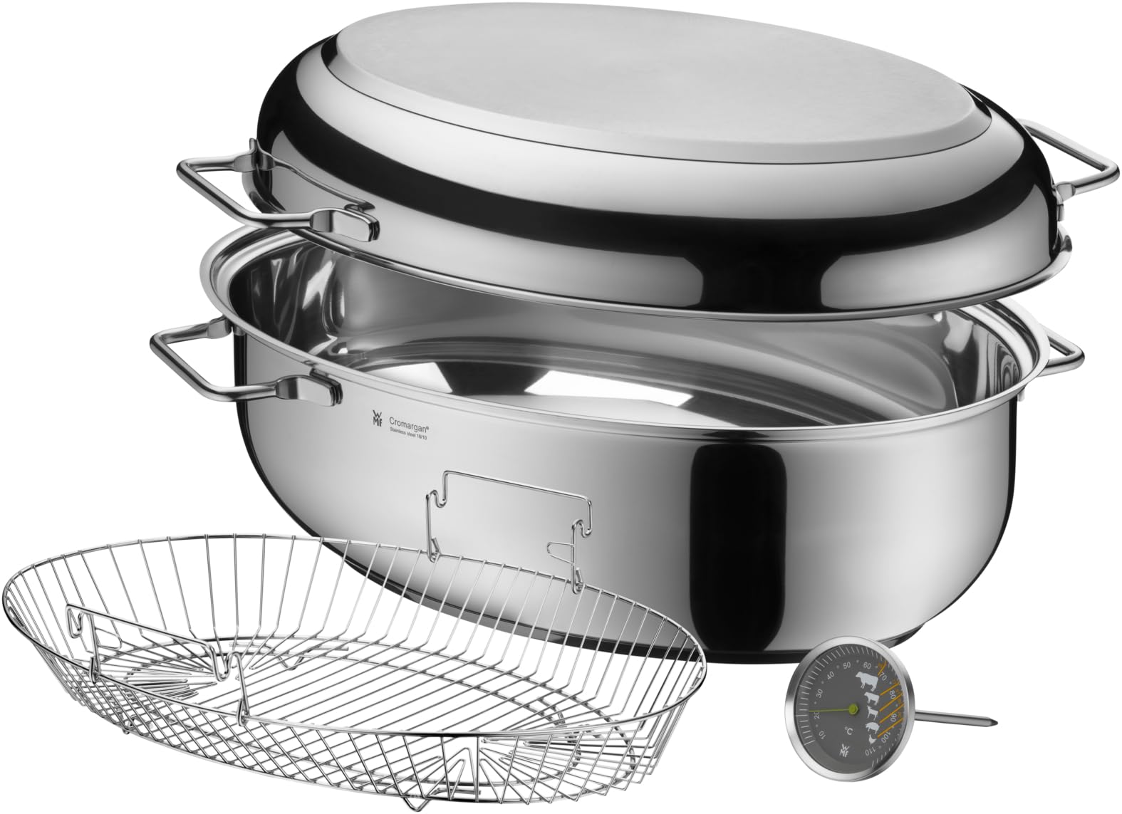 ماهیتابه کباب‌ پز القایی WMF Bräter Induktion با درب، مناسب برای فر، ۸.۵ لیتر، قابلمه القایی