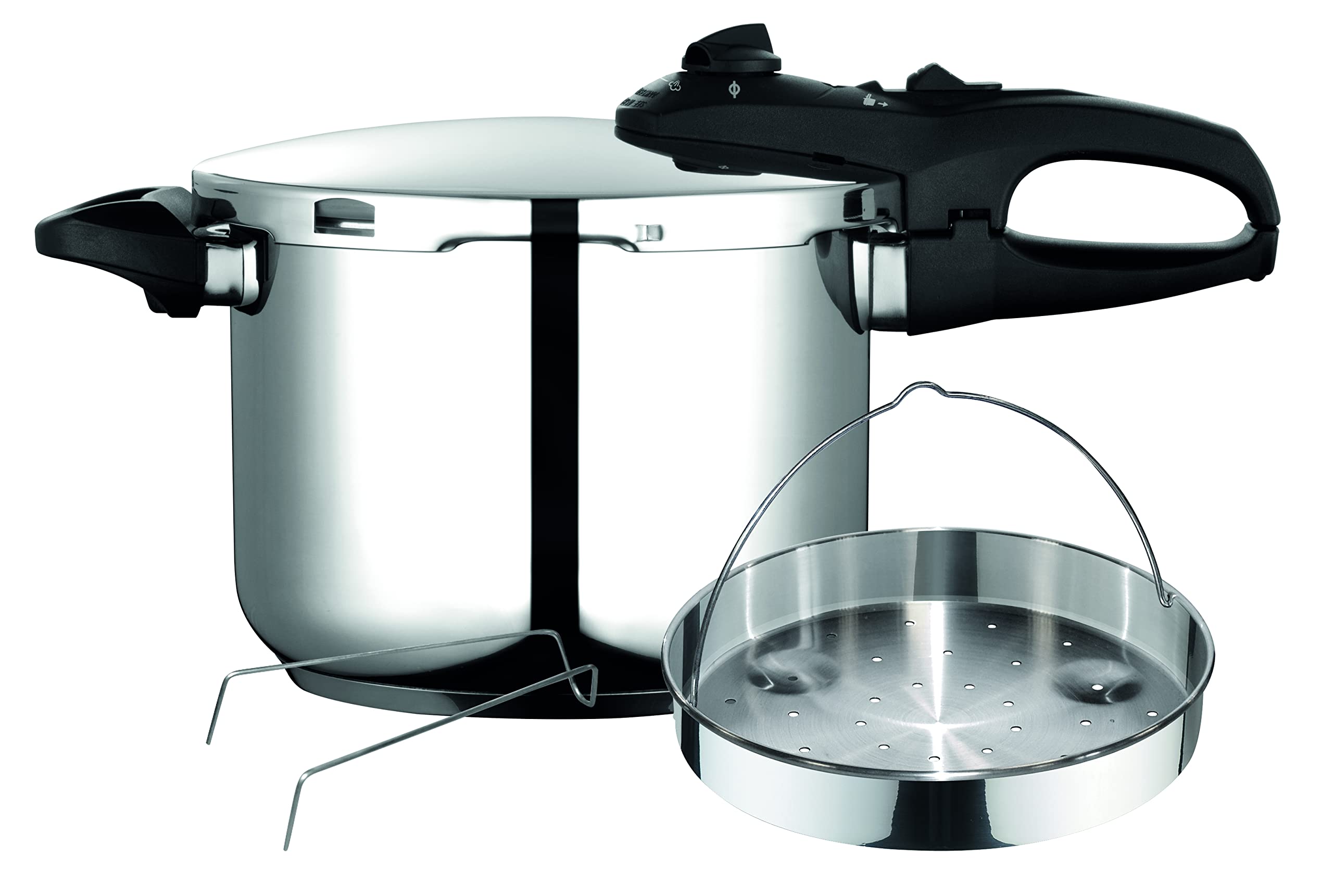 زودپز فاگور اسپانیا دوئو ۶ لیتری، القایی، زودپز اکسپرس فوق سریع، استیل ضد زنگ ۱۸/۱۰، انواع اجاق گاز، پایه ترمو دیفیوزر، ۲ سطح فشار، ۵ سیستم ایمنی، شامل سبد بخار