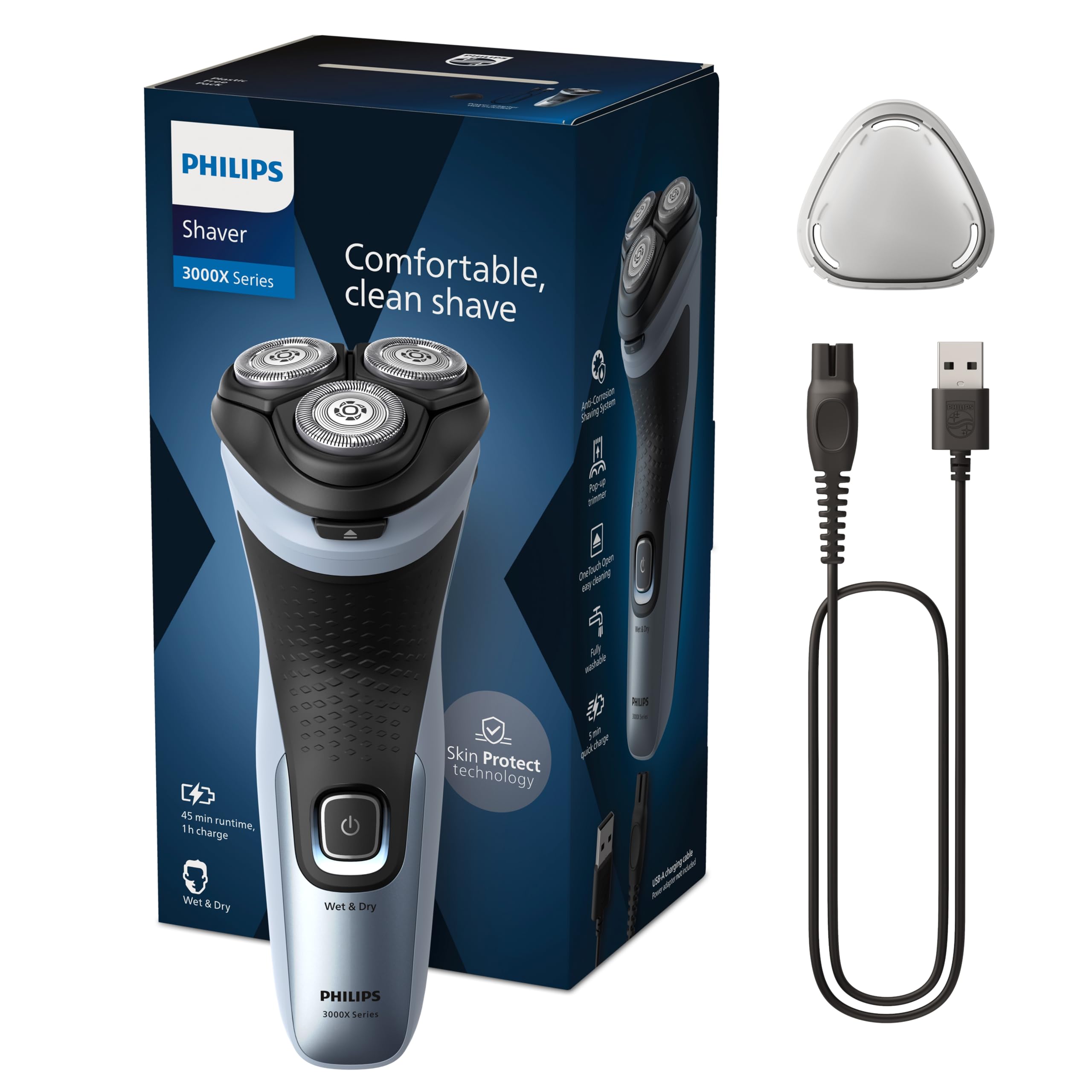 ریش‌ تراش فیلیپس هلند Philips Shaver 3000X Series X3053/00 ریش‌تراش برقی خشک و تر مخصوص آقایان