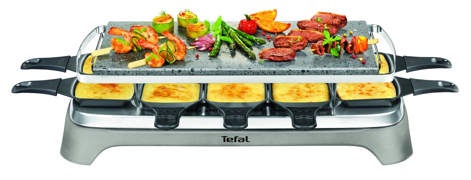 گریل باربیکیو تفال فرانسه Tefal PR457B | بشقاب گریل سنگی + 10 تابه نچسب