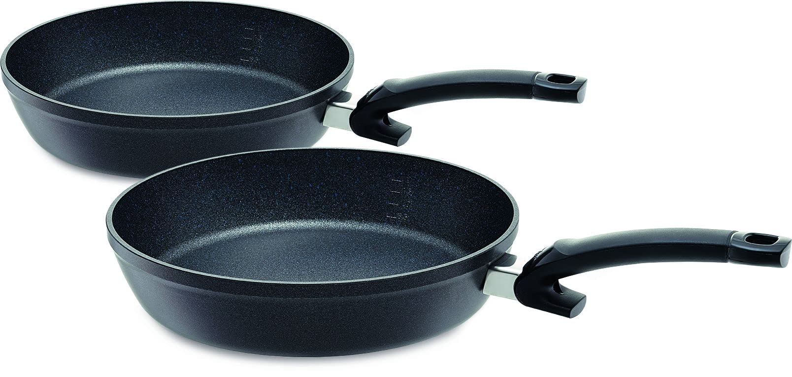 ماهیتابه فیسلر Fissler Value Set Adamant Comfort / 2 عدد (24 سانتی متر + 28 سانتی متر) تابه آلومینیومی با روکش، تابه نچسب، ضد خش، مناسب برای القایی، مشکی.