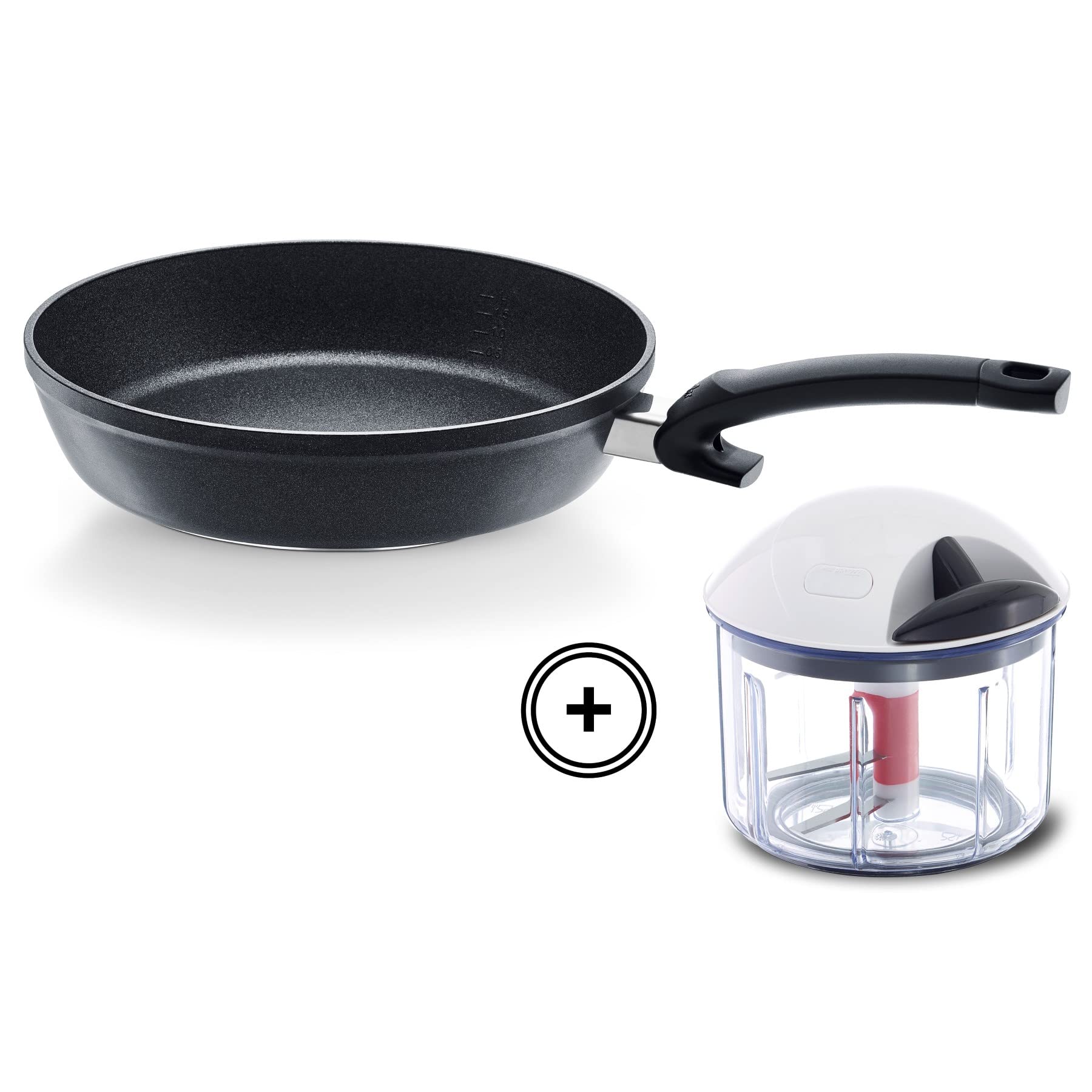 ماهیتابه فیسلر Fissler Adamant Comfort / ماهیتابه آلومینیومی مهر و موم شده (28 سانتی متر) با روکش، نچسب، ضد خش - القایی + سبزی خرد کن