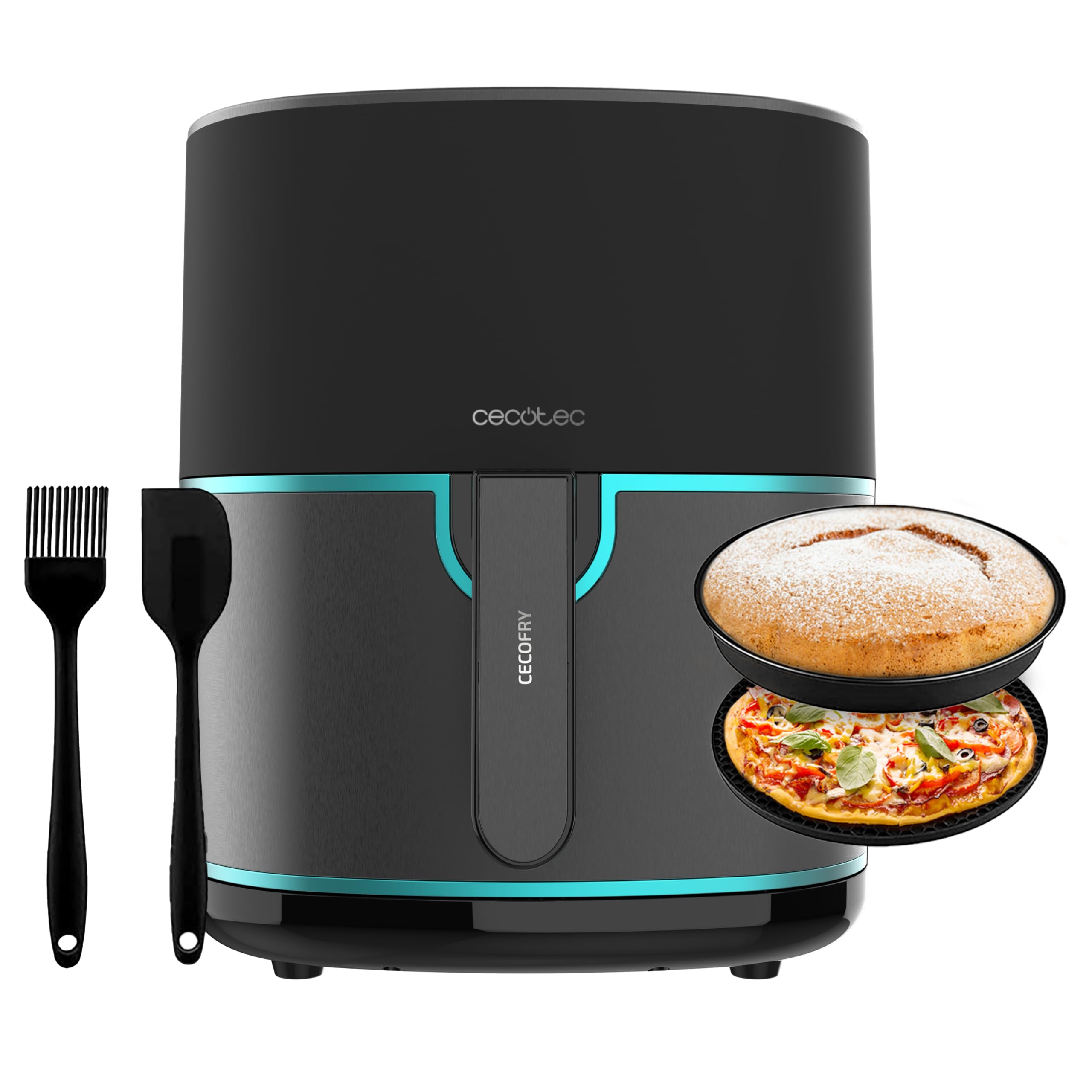 سرخ کن هوای گرم Cecotec، بسته 6.5 لیتری Cecofry Fantastik Inox 6500، سرخ کن هوای گرم، 1700 وات، استیل ضد زنگ، 9 منو، فناوری پخت عالی، 80-200 درجه سانتیگراد، زمان قابل تنظیم، بسته لوازم جانبی