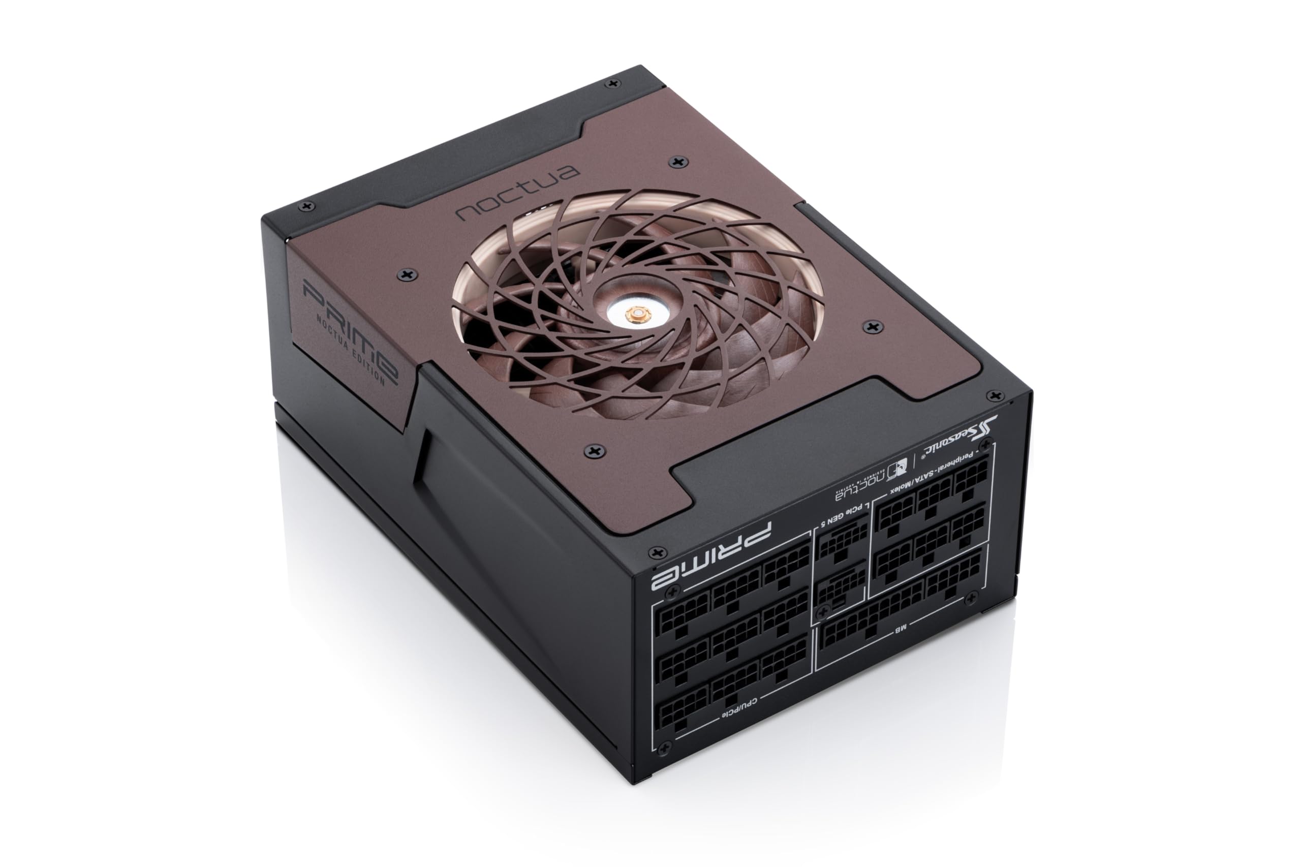 منبع تغذیه کامپیوتر Seasonic Prime TX-1600 Noctua Edition، تمام ماژولار، ۱۶۰۰ وات، استاندارد ۸۰ پلاس تیتانیوم