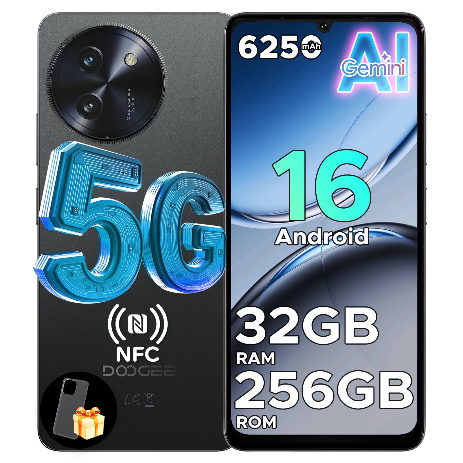 گوشی دوجی نوت ۵۹ پرو ۵G اندروید ۱۶ آنلاک، ۳۲ گیگابایت رم + ۲۵۶ گیگابایت حافظه داخلی/۲ ترابایت حافظه داخلی، باتری ۶۲۵۰ میلی‌آمپر ساعتی، نمایشگر ۱۲۰ هرتزی + ۶.۷۵ اینچ اچ‌دی، دوربین ۱۶ مگاپیکسلی با هوش مصنوعی، فیلمبرداری ۴K / NFC / دو سیم‌کارت / فیس آیدی / Widevine L1 مشکی (اندروید ۱۶)