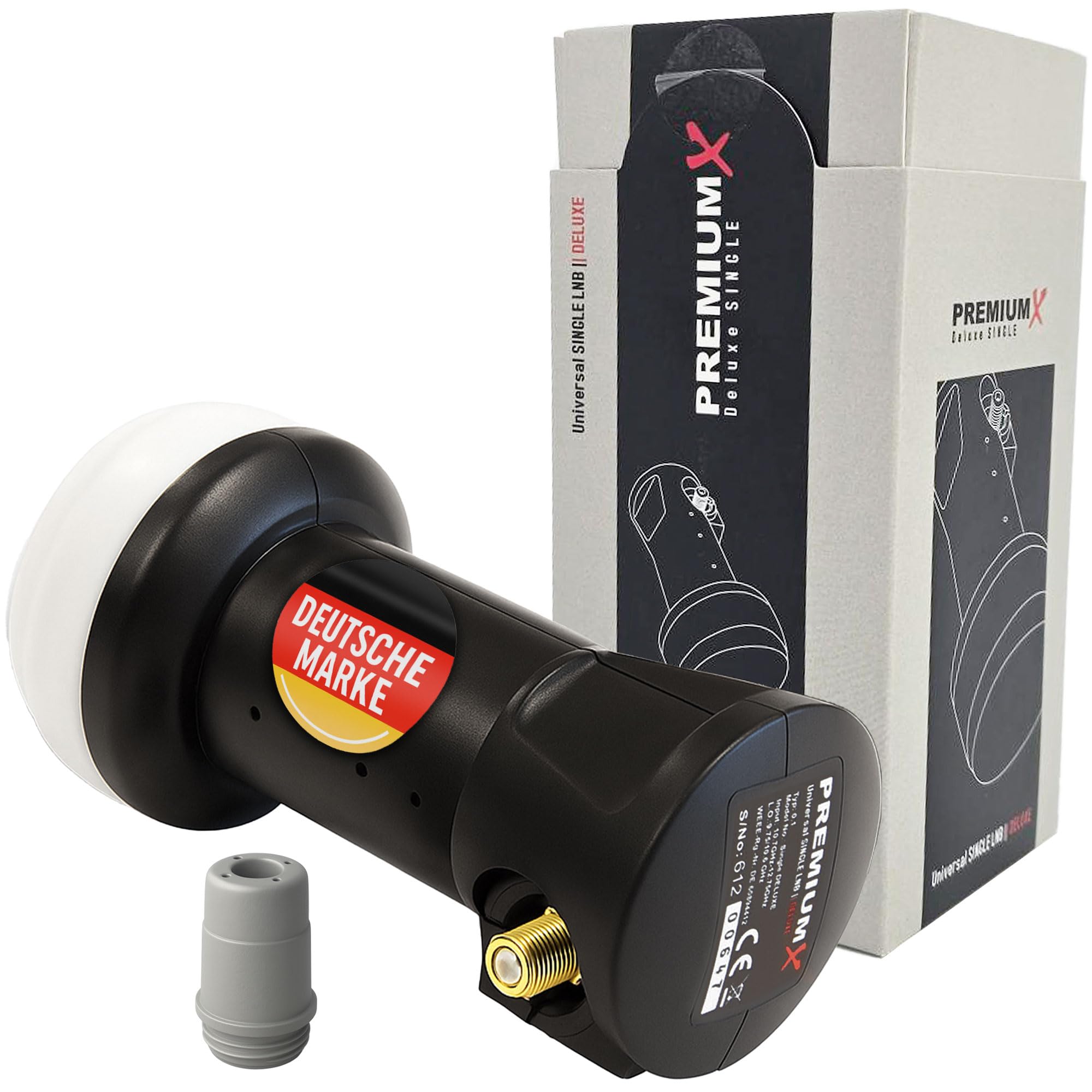 ال ان بی تکی پریمیوم ایکس دلوکس – تک سر ال ان بی با فیلتر LTE – فناوری SAT PLL – ۱ مشترک – دیجیتال UHD 4K 8K Full HD 3D – اتصالات روکش طلا – مقاوم در برابر آب و هوا – مشکی ال ان بی تکی - ۱ مشترک