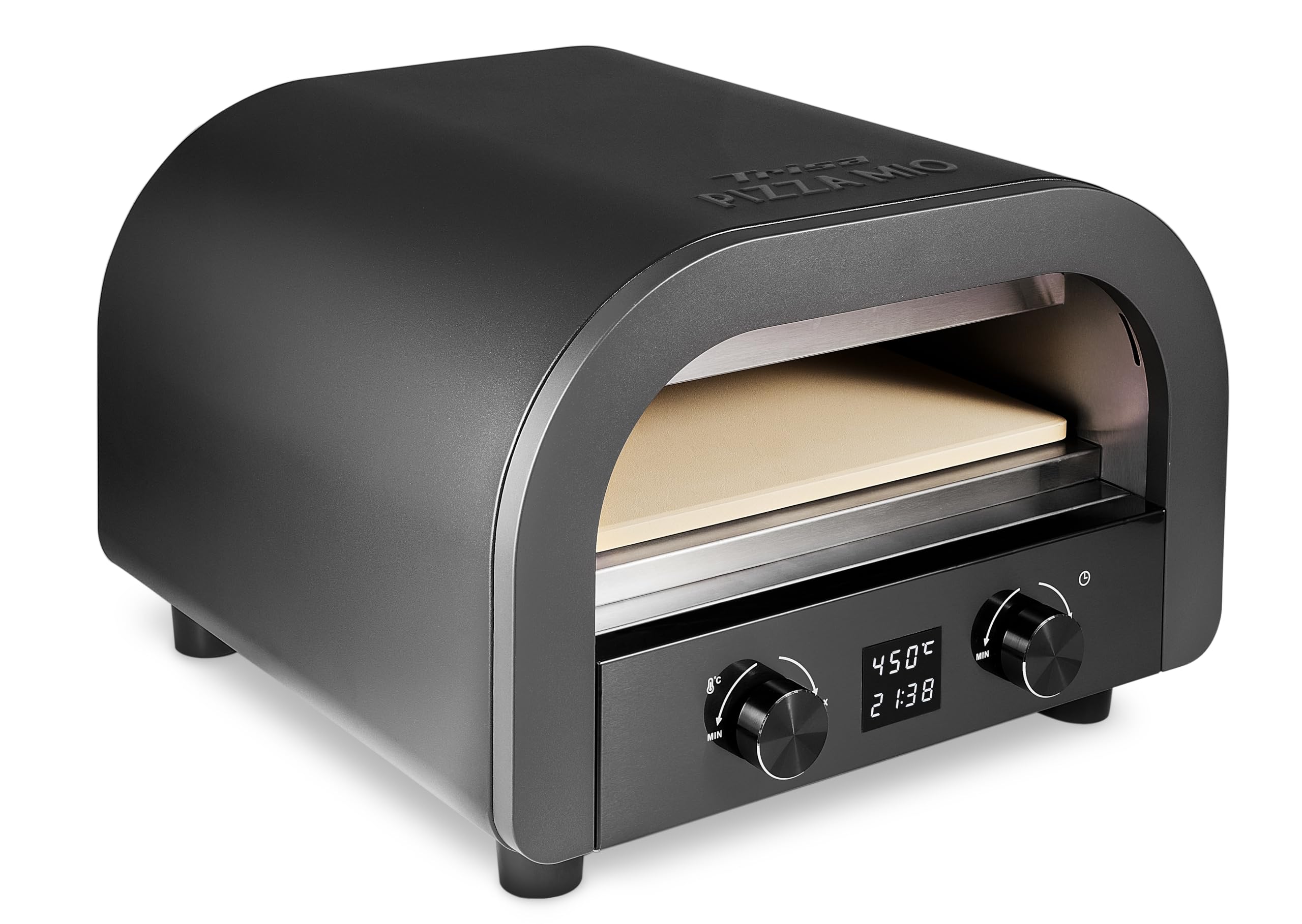 فر پیتزا برقی تریزا سوئیس ۴۵۰ درجه سانتیگراد، کنترل تایمر، سنگ کوردیریت، مناسب برای فضای باز و منزل، "Pizza Mio+"