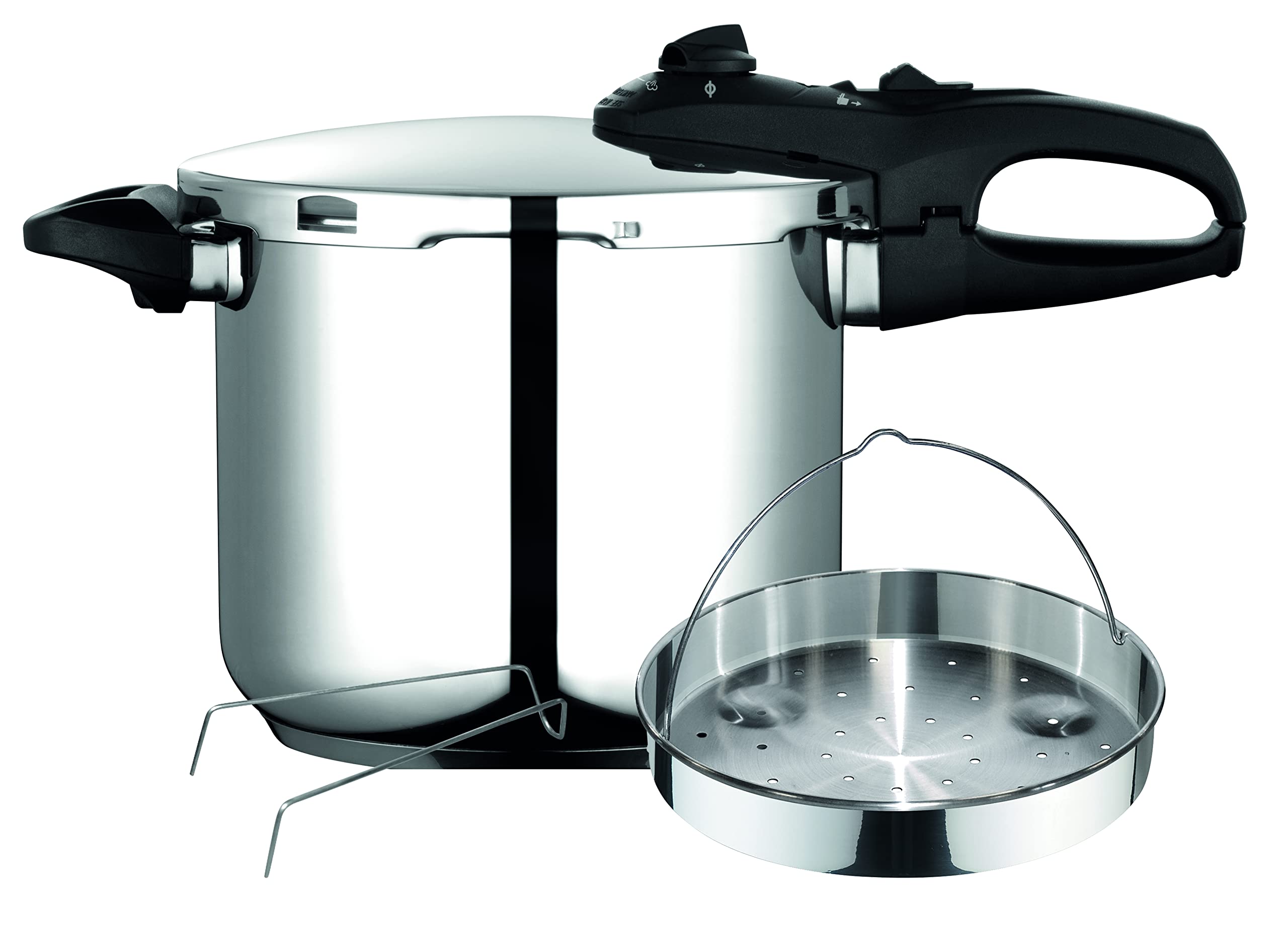 زودپز فاگور اسپانیا دوئو ۷.۵ لیتری، القایی، زودپز اکسپرس فوق سریع، استیل ضد زنگ ۱۸/۱۰، انواع اجاق گاز، پایه ترمو دیفیوزر، ۲ سطح فشار، ۵ سیستم ایمنی، شامل سبد بخار