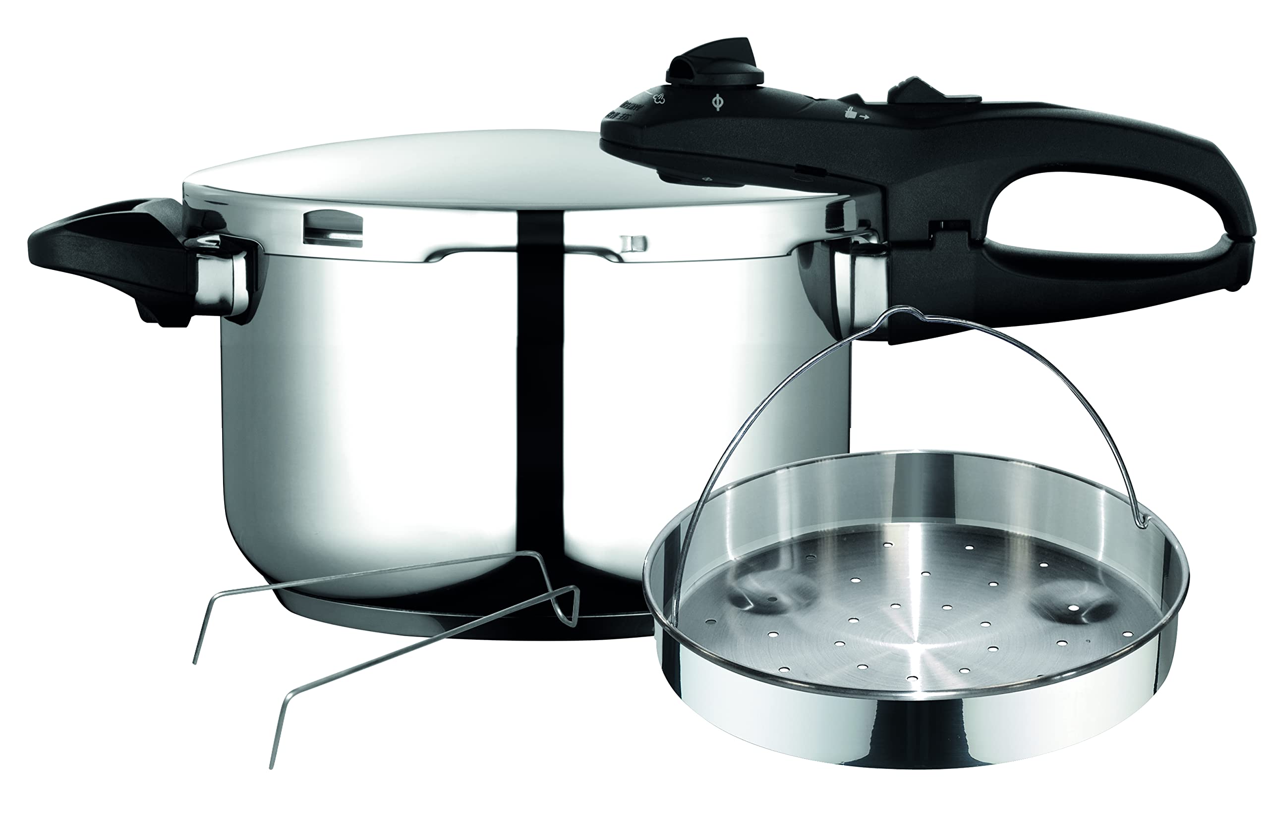 زودپز فاگور اسپانیا دوئو ۴ لیتری، القایی، زودپز اکسپرس فوق سریع، استیل ضد زنگ ۱۸/۱۰، انواع اجاق گاز، پایه ترمو دیفیوزر، ۲ سطح فشار، ۵ سیستم ایمنی، شامل سبد بخار