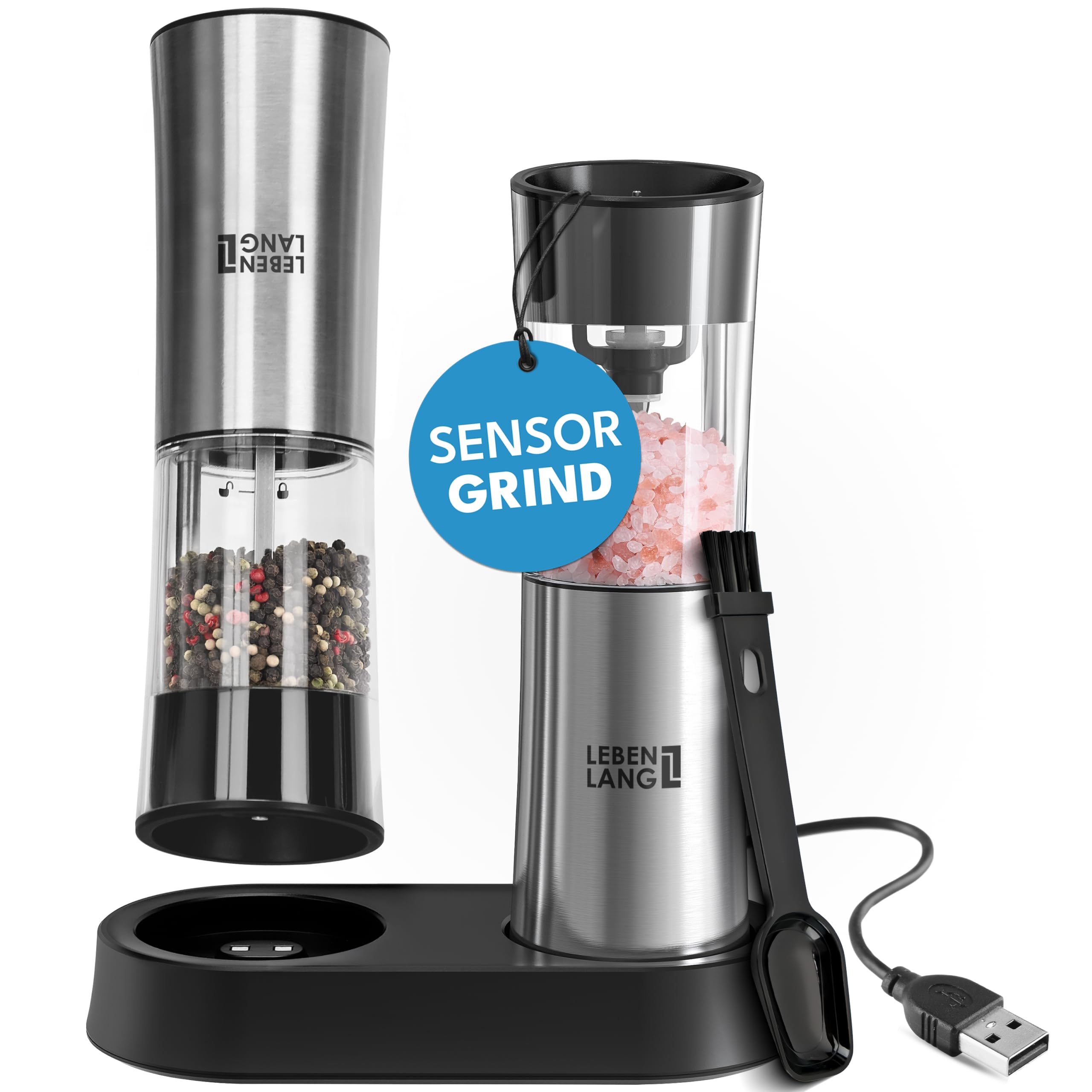 آسیاب نمک و فلفل شارژی لبن لانگ آلمان مادام العمر - سنسور شیب و شارژی آسیاب فلفل فلفل اتوماتیک و برقی آسیاب فلفل فلفل خرد کن برقی آسیاب فلفل نمک آسیاب فلفل بی سیم