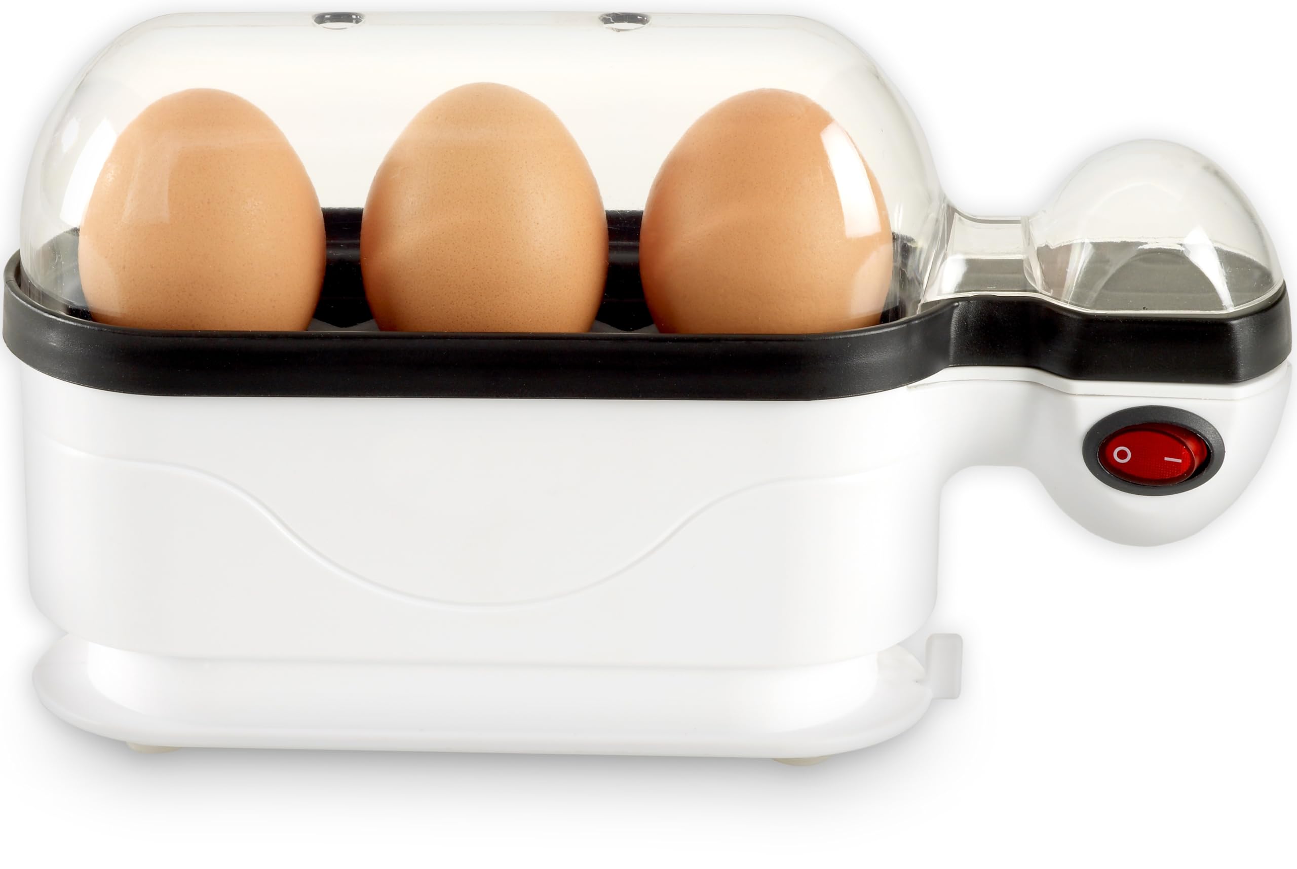 پلوپز تریزا سوئیس برای ۳ عدد تخم مرغ، تخم مرغ پز برای تخم مرغ های نرم، متوسط و سفت، طراحی کم جا، استفاده آسان، روکش نچسب، پیمانه مدرج با دسته تخم مرغ