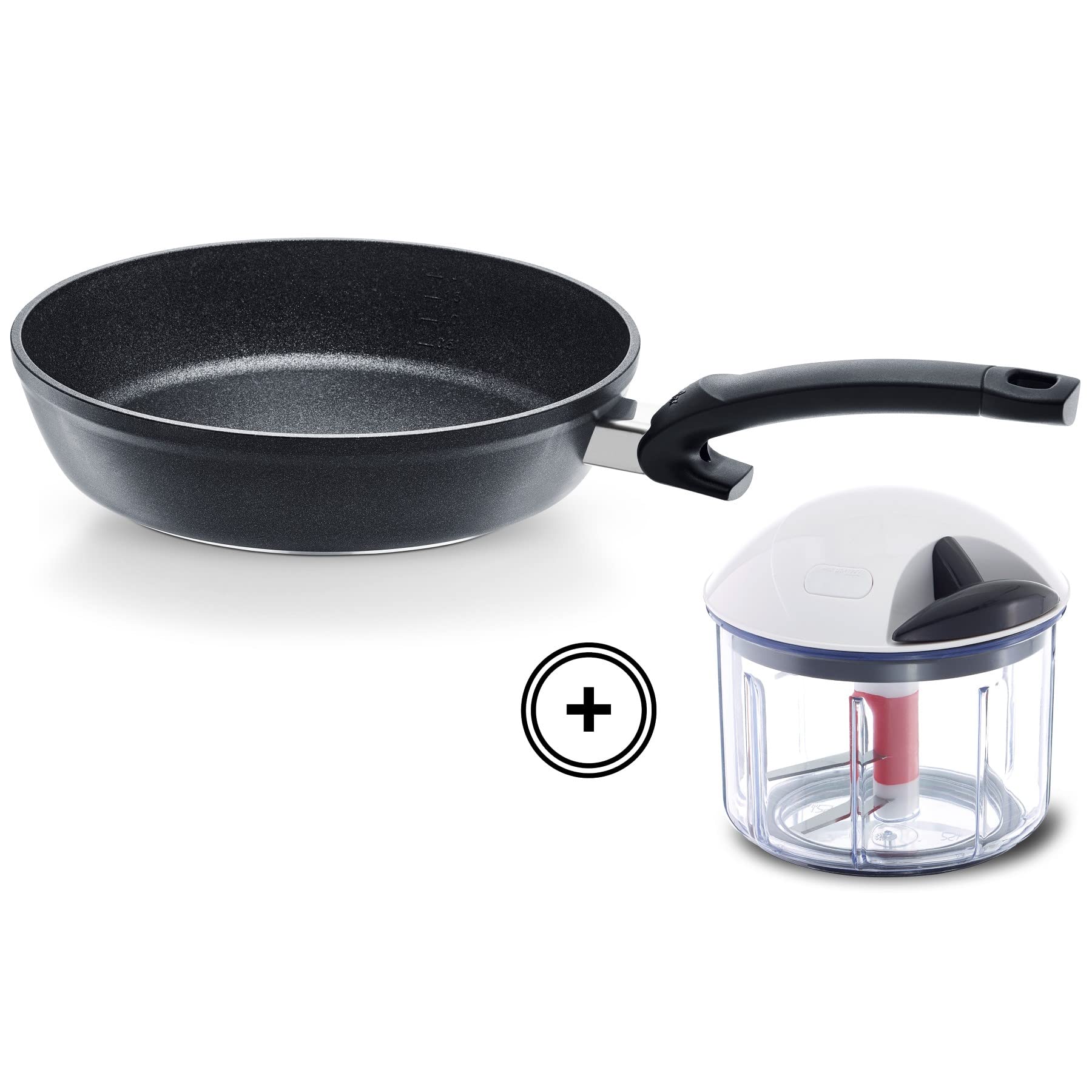 ماهیتابه فیسلر Fissler Adamant Comfort / ماهیتابه آلومینیومی مهر و موم شده (24 سانتی متر) با روکش، نچسب، ضد خش - القایی + سبزی خرد کن