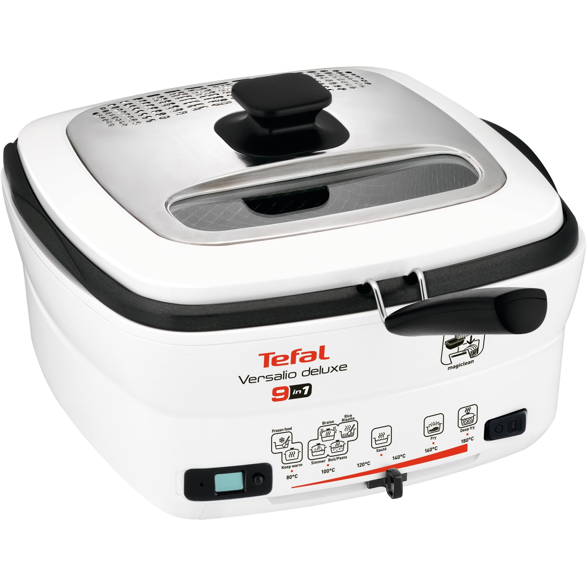 سرخ کن چند منظوره تفال فرانسه Tefal FR4950 | ظرفیت 1.3 کیلوگرم | کباب | سرخ کردن |  دمای قابل تنظیم | تایمر | سفید
