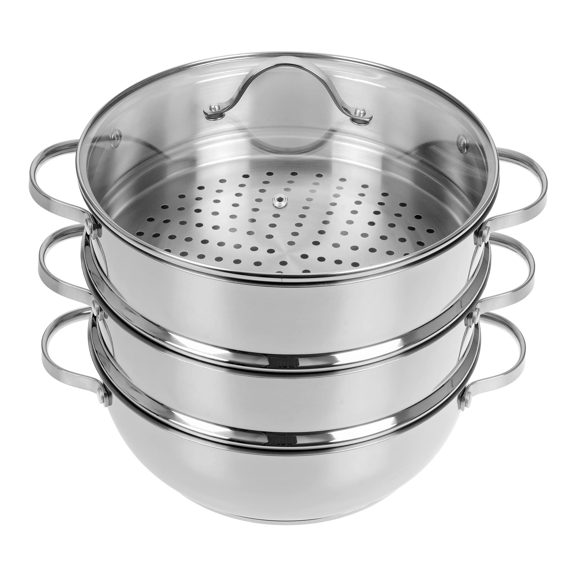 سرویس قابلمه بخارپز GRÄWE / تابه 28 سانتی متری با دو عدد ظرف بخار، سری Pro-Line