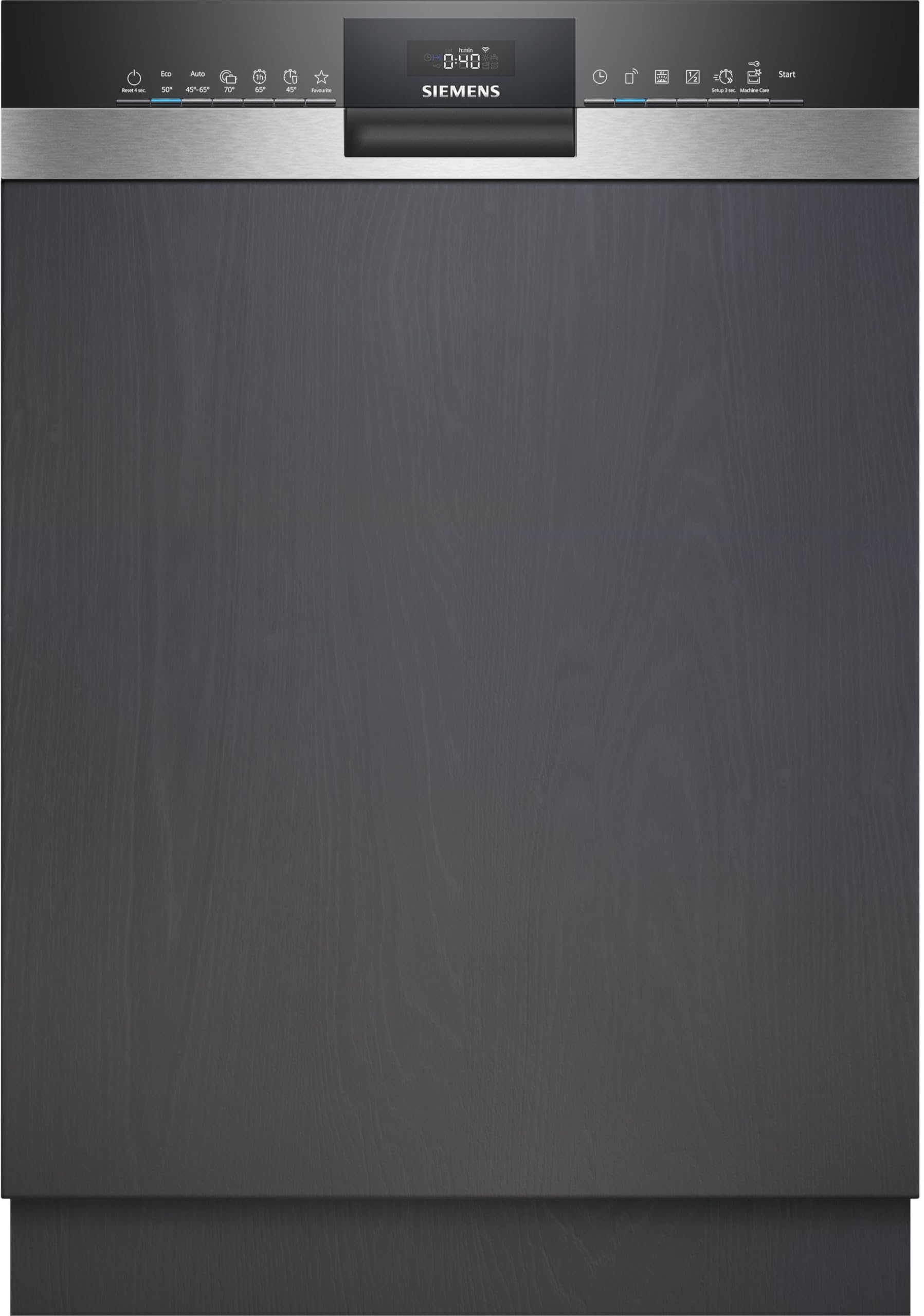 ماشین ظرفشویی هوشمند زیمنس SN53ES06VE، مدل iQ300، ماشین ظرفشویی نیمه یکپارچه، 60 سانتی‌متر، کشوی کارد و چنگال، باز شدن خودکار درب، سه طبقه، فوق‌العاده بی‌صدا، منطقه ویژه شستشو، سرعت متغیر، سیستم ضد آب و ضد آب، سیستم ضد آب و ضد آب، کلاس انرژی "B" IQ300