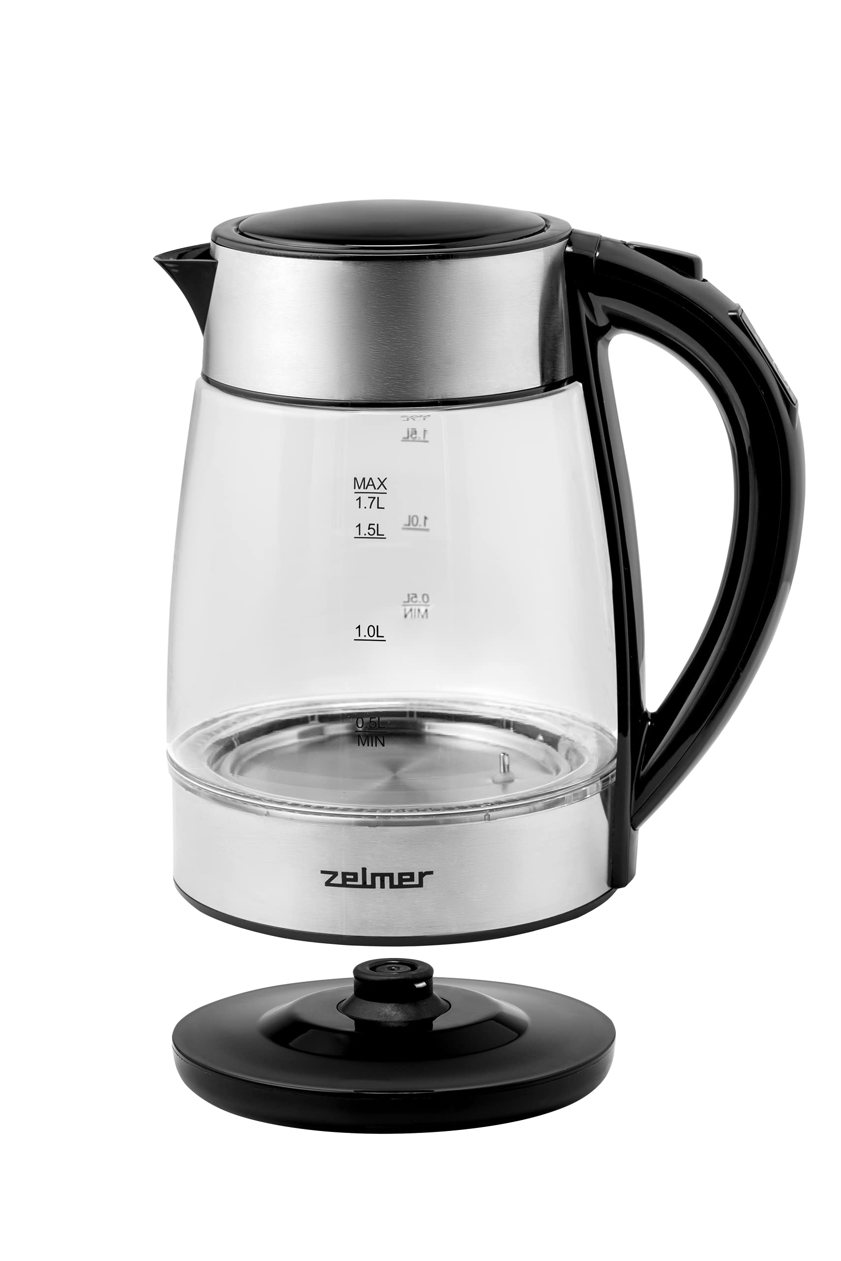 کتری برقی شیشه ای زلمر لهستان Zelmer ZCK8026 با کنترل دما  شیشه مقاوم در برابر حرارت 170 میلی لیتر