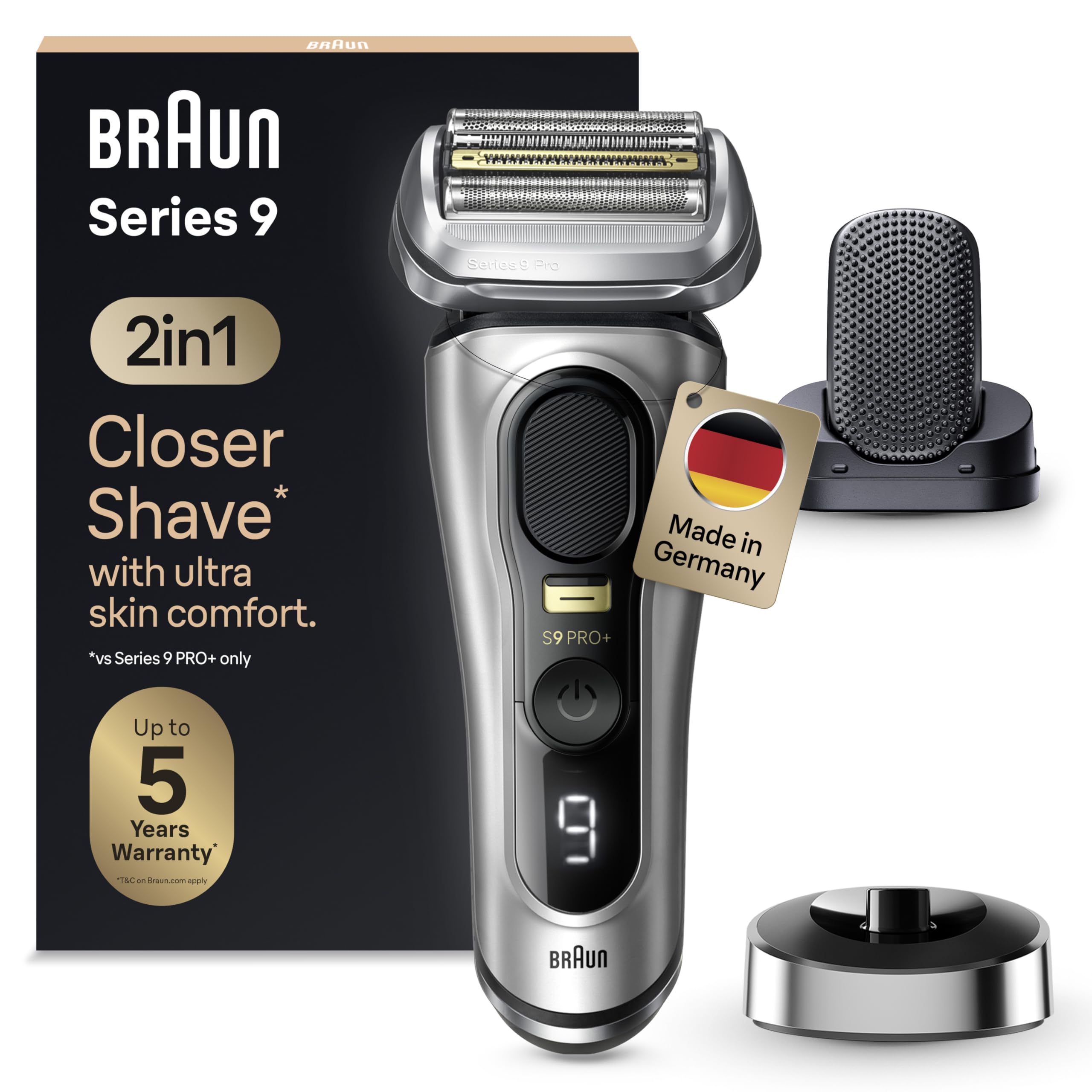 ریش تراش برقی مردانه براون Braun Series 9 Pro+ 9557s سری 9 پرو پلاس 5 تیغه اصلاح پرو اتصال پروکامفورت ساخت آلمان