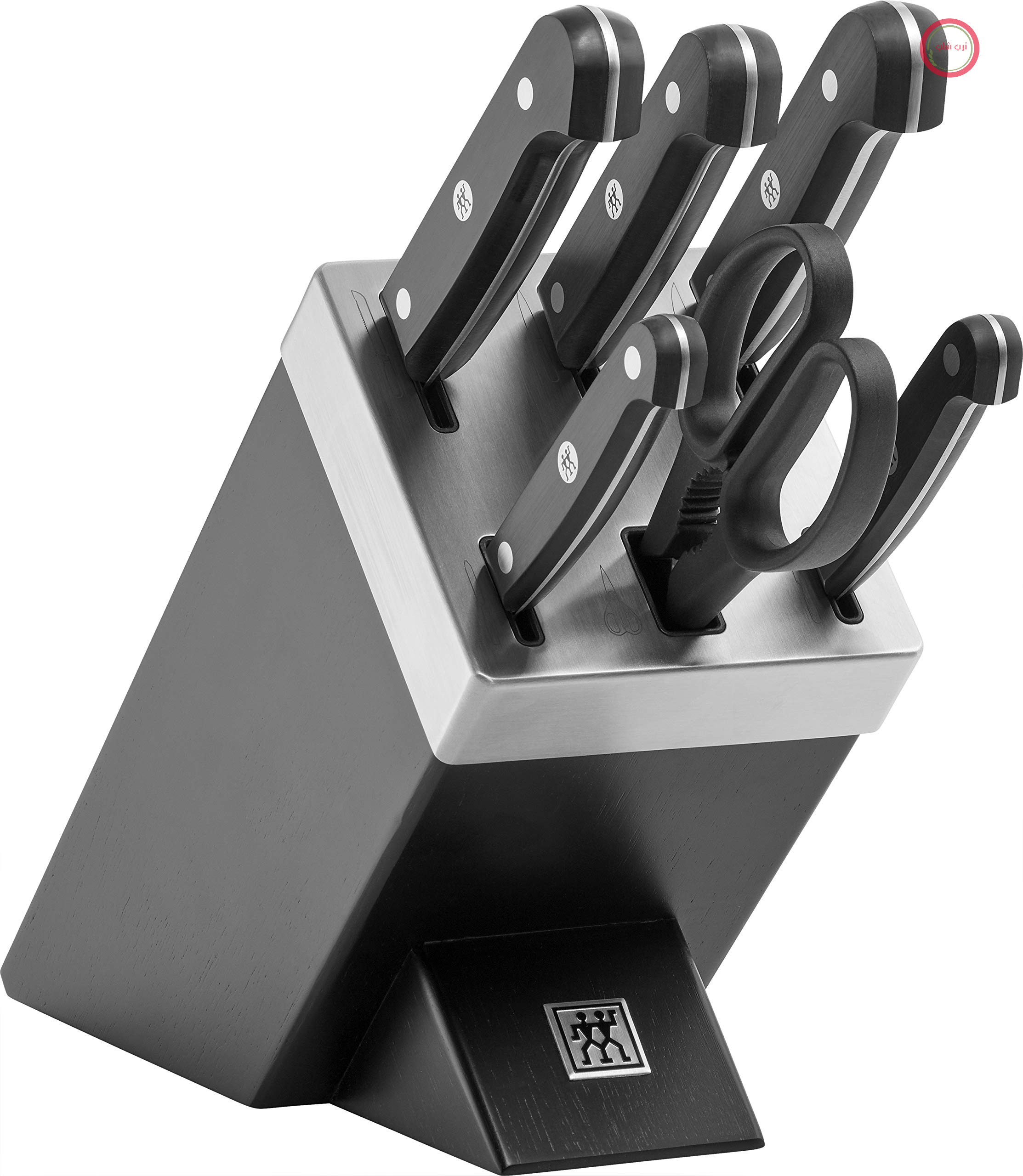 بلوک چاقوی خود تیز شونده ZWILLING Gourmet با مجموعه چاقوی 7 تکه، فولاد ضد زنگ، ساخت آلمان، مشکی