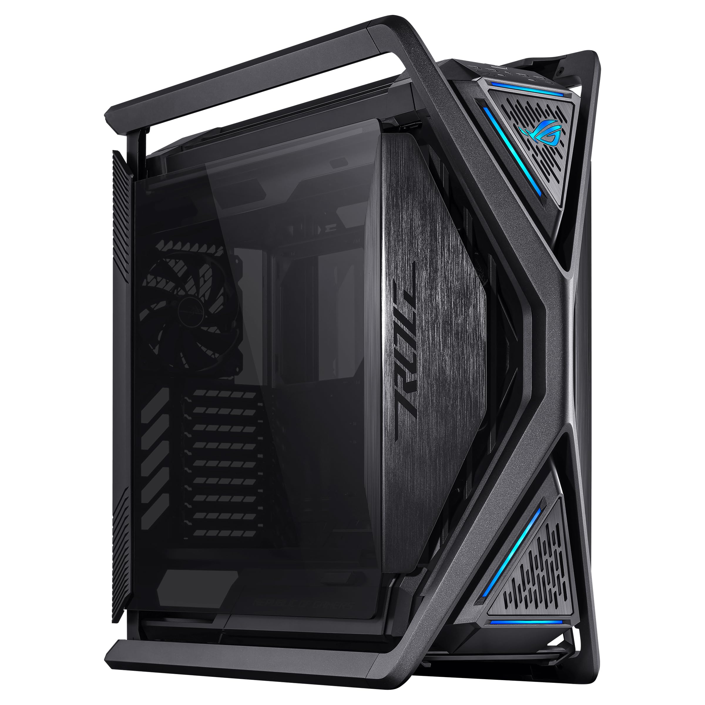 کیس مخصوص بازی ایسوس ROG Hyperion GR701 BTF Edition E-ATX (پشتیبانی از مادربردهای با هدرهای پنهان، پشتیبانی از رادیاتور دوگانه 420 میلی‌متری، 4 فن 140 میلی‌متری، هاب فن ARGB، شارژ سریع 60 وات) مشکی GR701 BTF ROG