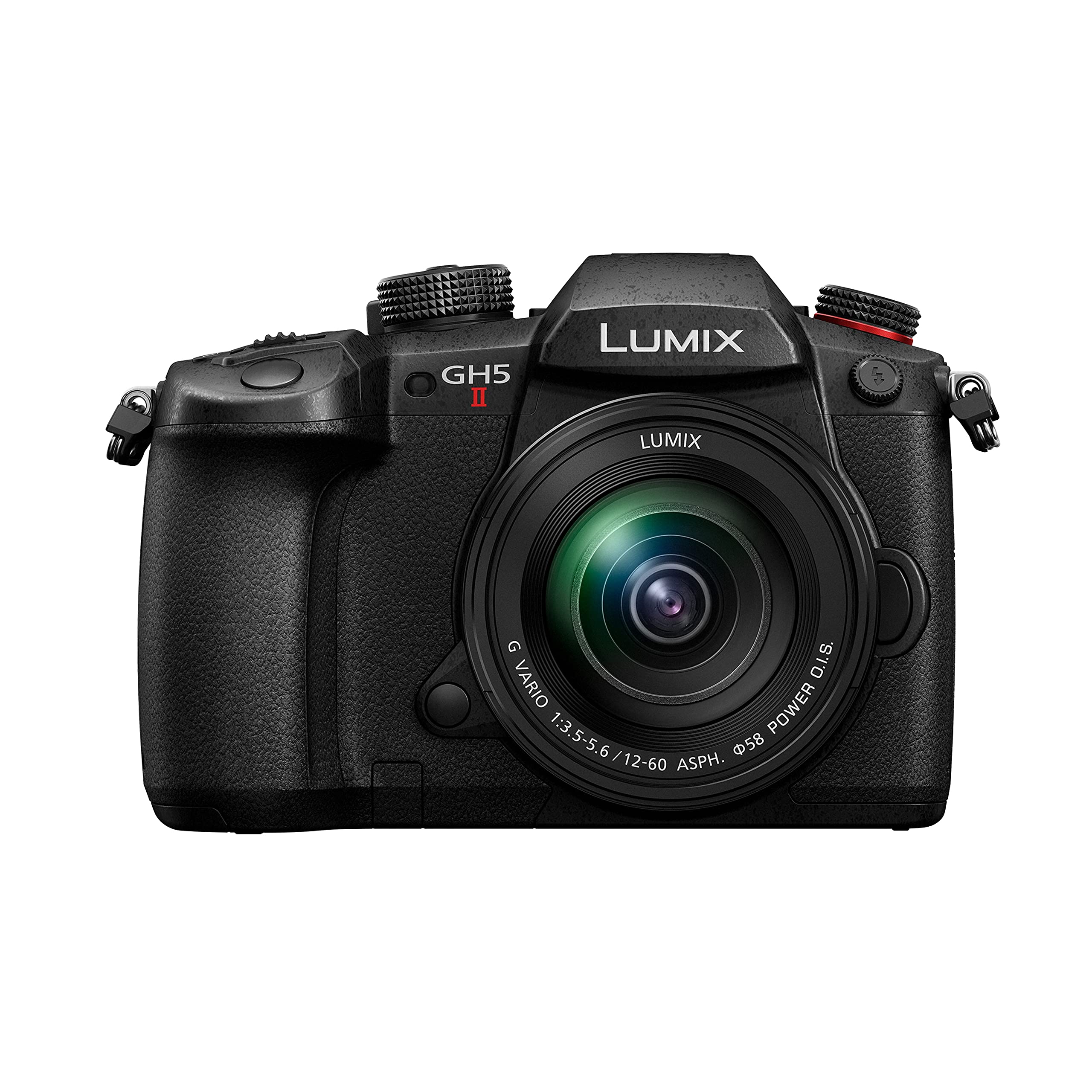 دوربین سیستم Panasonic LUMIX DC-GH5M2ME با لنز 12-60 میلی‌متری/F3.5-5.6 (20 مگاپیکسل، 4K، لرزشگیر دوگانه، مقاوم در برابر سرما/گرد و غبار و پاشش آب) بدنه GH5 II با لنز 12-60 میلی‌متری، F3.5-5.6/OIS تکی