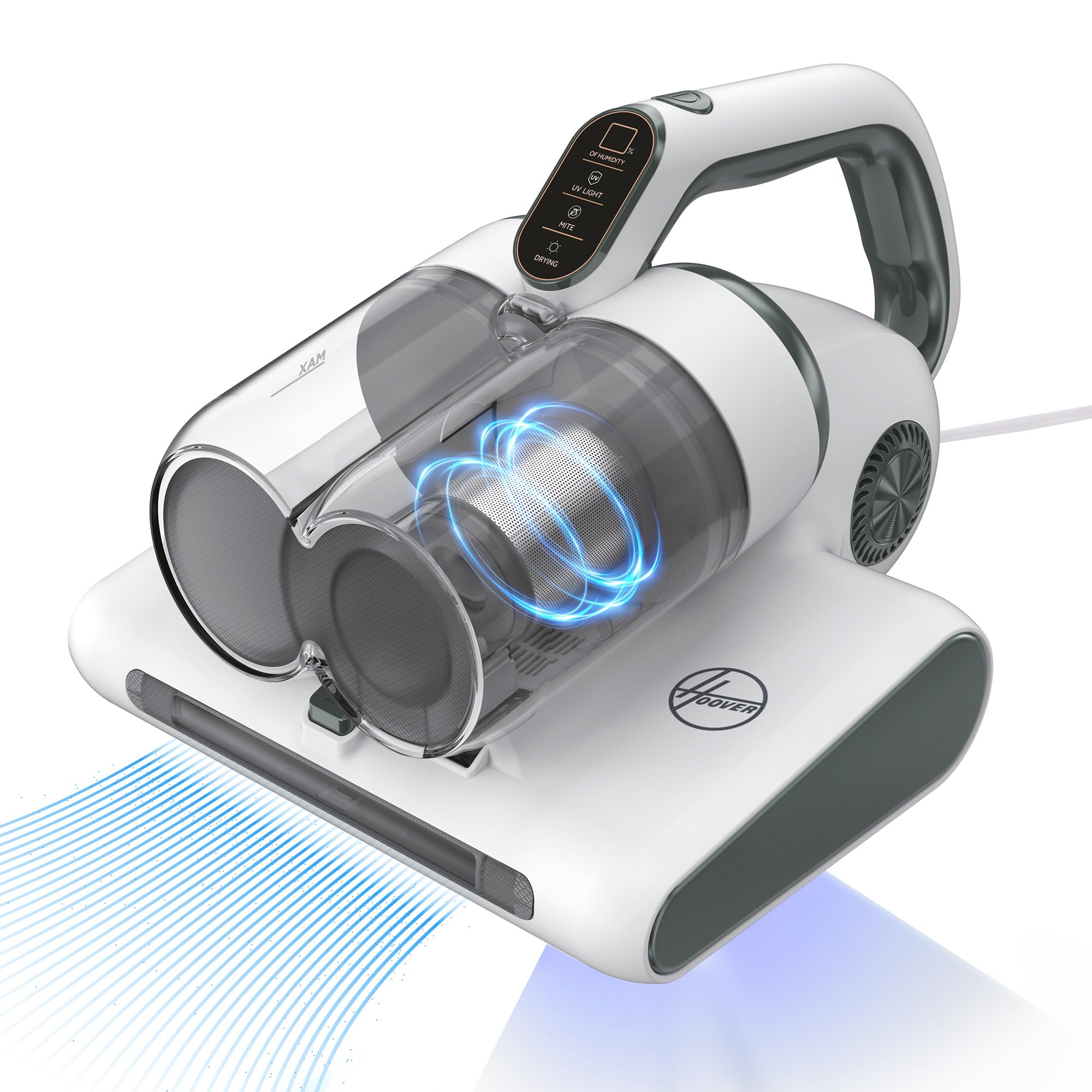 جارو برقی دستی هوور آمریکا Hoover Dust Mite HMC510UV برای تشک و اثاثه یا لوازم داخلی، با سنسور گرد و غبار و نور UV برای از بین بردن کنه ها، باکتری ها و مواد حساسیت زا با عملکرد خشک کردن برای مقابله با کپک ها