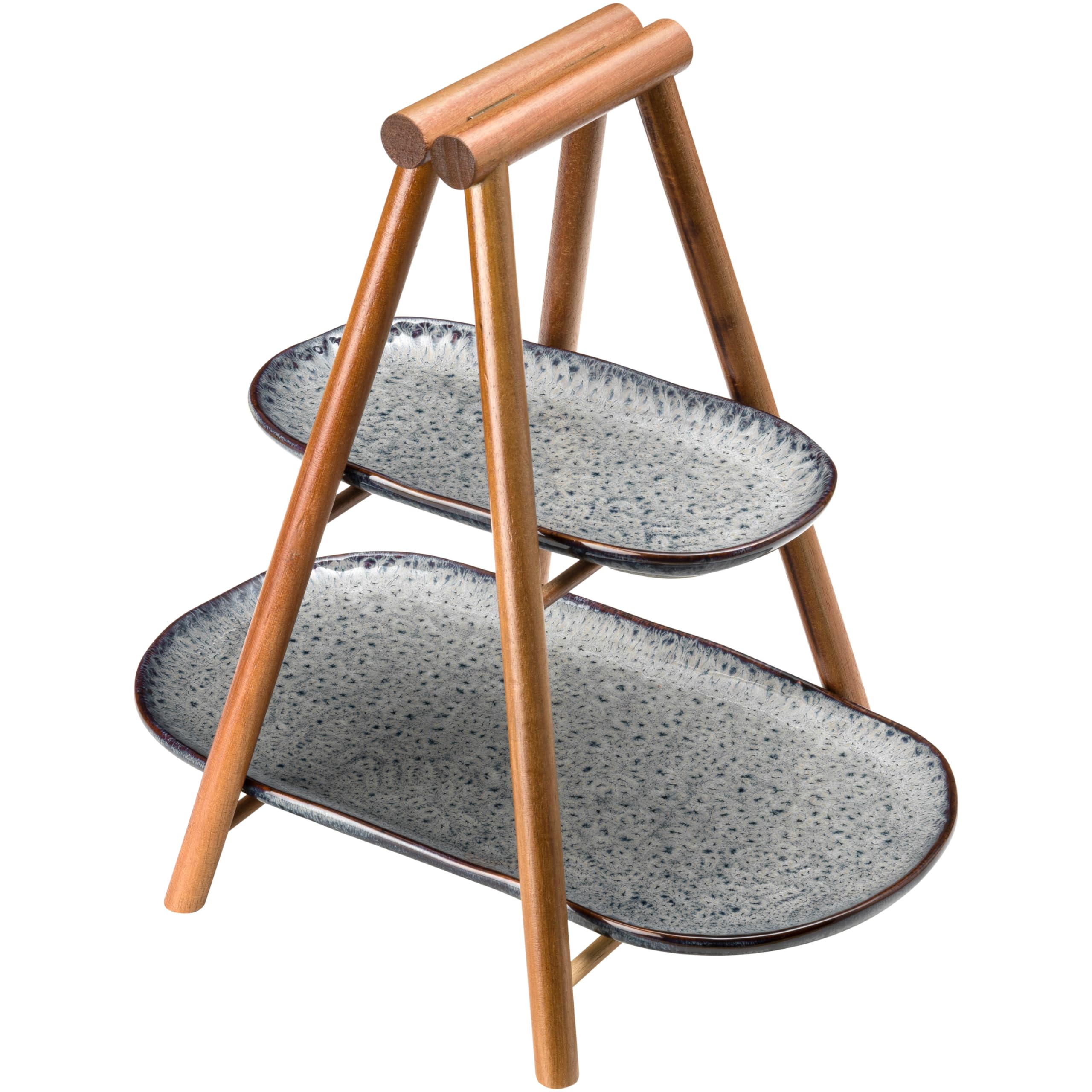 پایه کیک LEONARDO HOME Matera - پایه کیک کوچک دو طبقه ساخته شده از سرامیک و چوب - بشقاب مربعی برای سرو پیش‌غذا، تنقلات، پنیر و غیره - 33.6 x 8.2 x 24.5 سانتی‌متر (عرض x ارتفاع x عمق) - آنتراسیت، 022854 پایه کیک آنتراسیت 33.6 x 8.2 x 24.5 سانتی‌متر