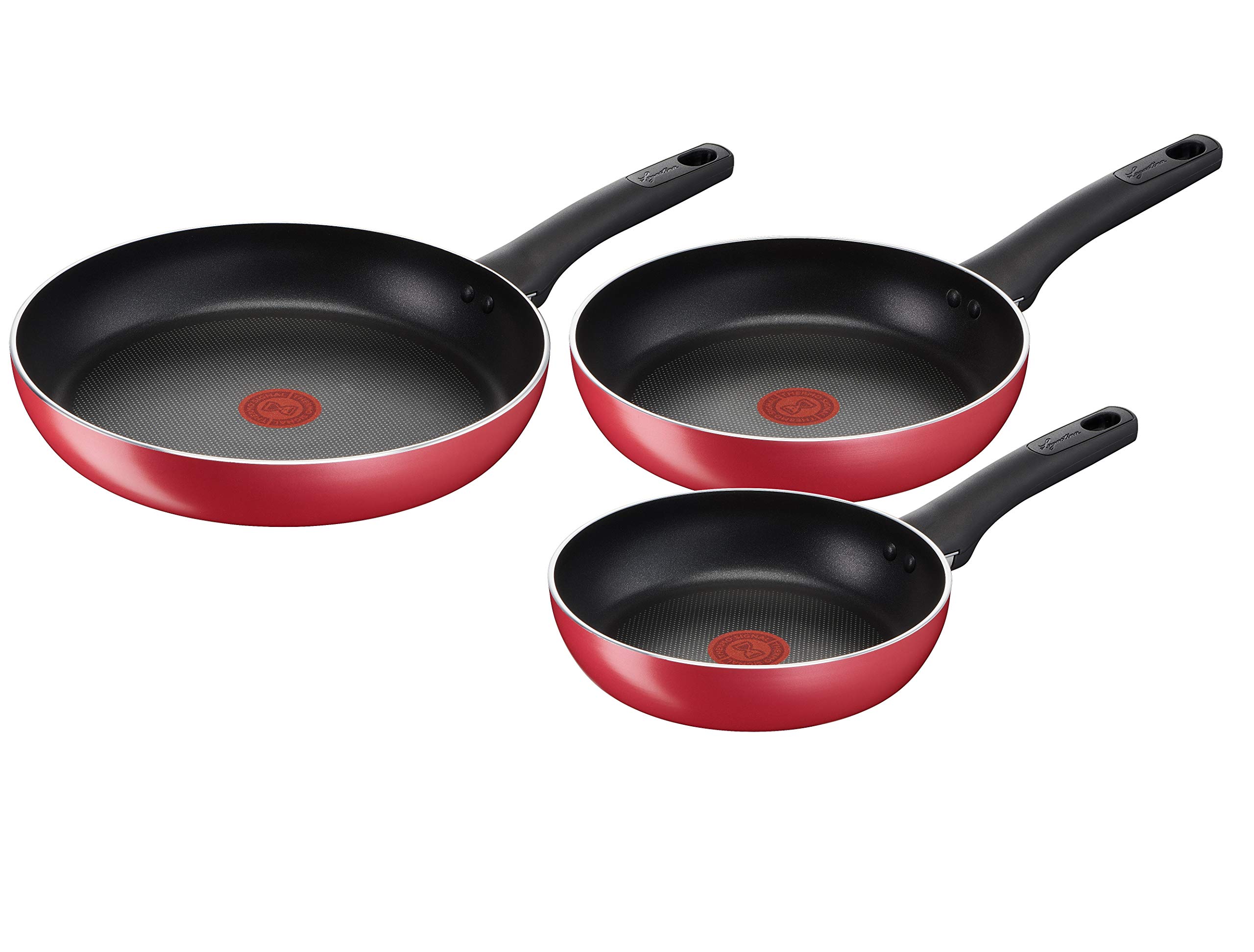 سرویس تابه نچسب لاگوستینا ۰۱۰۲۵۴۶۰۰۰۰۳ Cucina Mediterranea، آلیاژ فولاد ساخته شده از آلومینیوم، آلیاژ فولاد ساخته شده از پلاستیک، مشکی و قرمز، ۲۱/۲۴/۲۸ سانتی‌متر مشکی و قرمز.