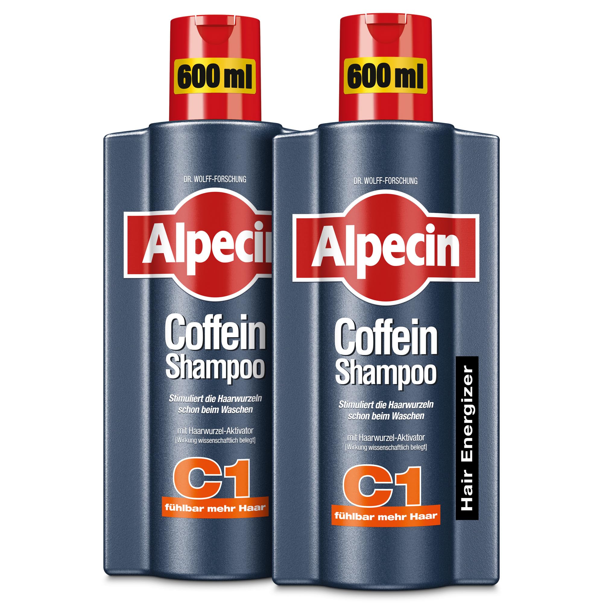 شامپو کافئین آلپسین C1، 2 عدد 600 میلی‌لیتر - شامپو محرک رشد مو برای ریزش موی ارثی در مردان - برای بهبود رشد مو 600 میلی‌لیتر (بسته 2 عددی)