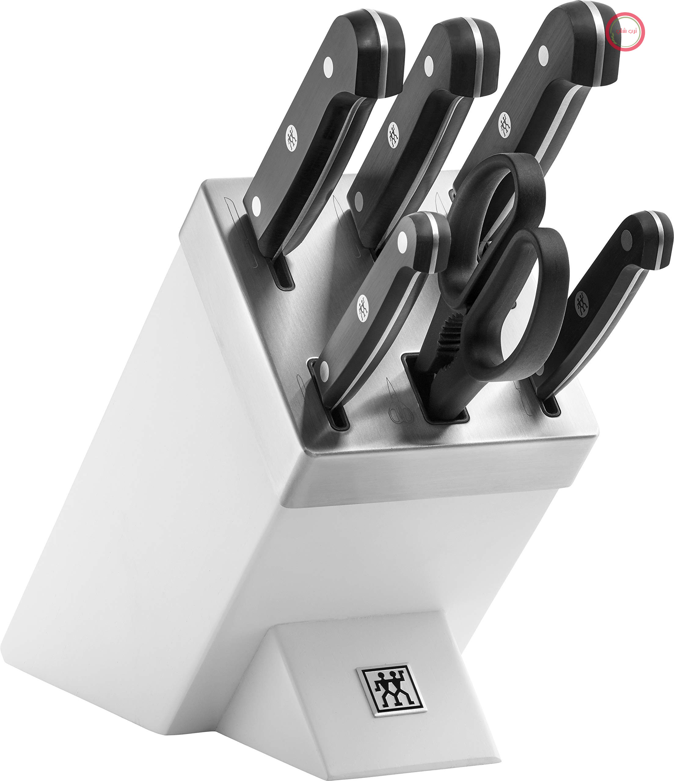 چاقوی خود تیز شونده ZWILLING Gourmet با مجموعه چاقوی 7 تکه، استیل ضد زنگ مخصوص، ساخت آلمان، سفید Gourmet White