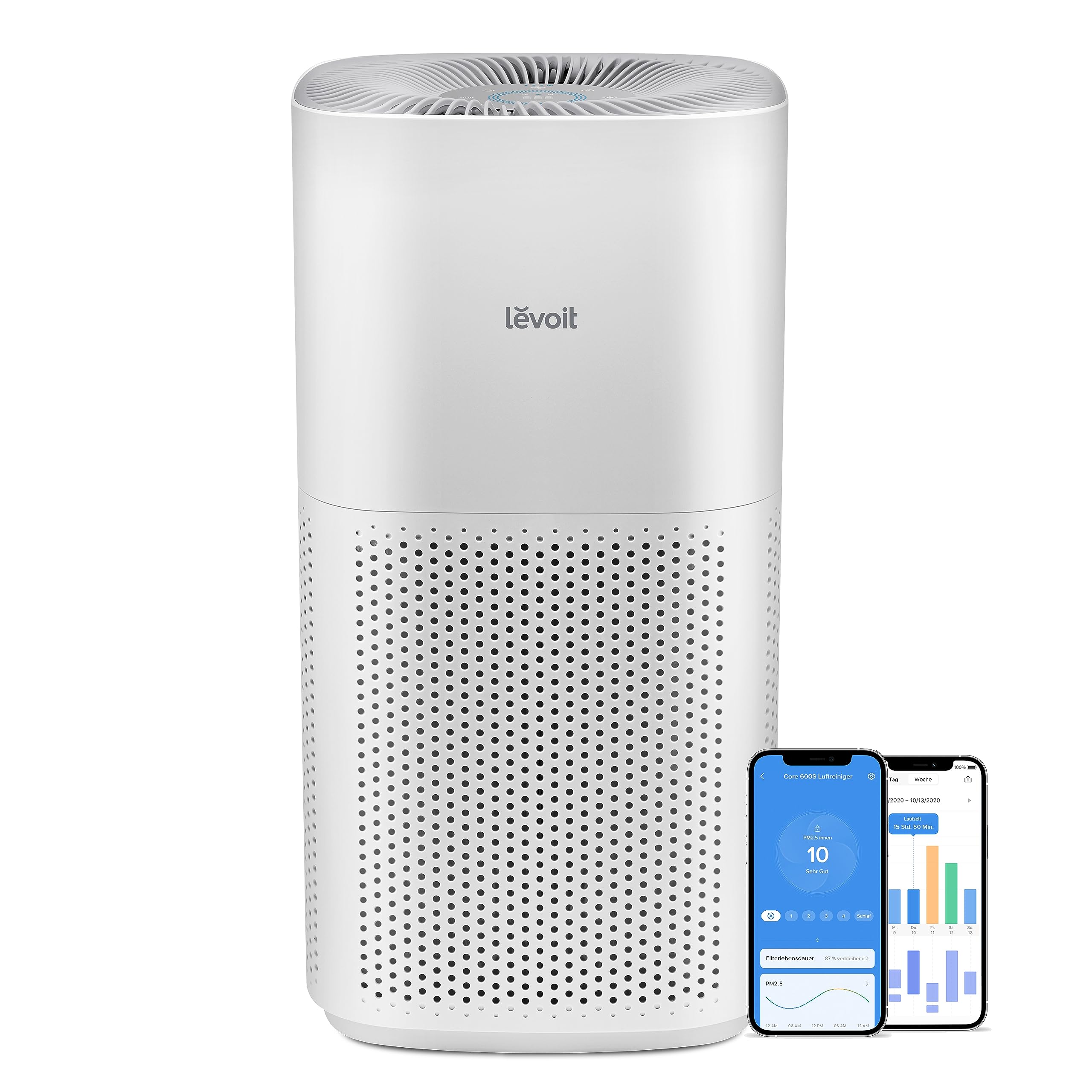 دستگاه تصفیه هوا LEVOIT HEPA برای افراد مبتلا به آلرژی اتاق سیگار، آپارتمان CADR 697 متر در ساعت تا 147 ㎡، نمایشگر کیفیت هوا PM2.5 و حالت خودکار، فیلتر هوا در برابر 99.97٪