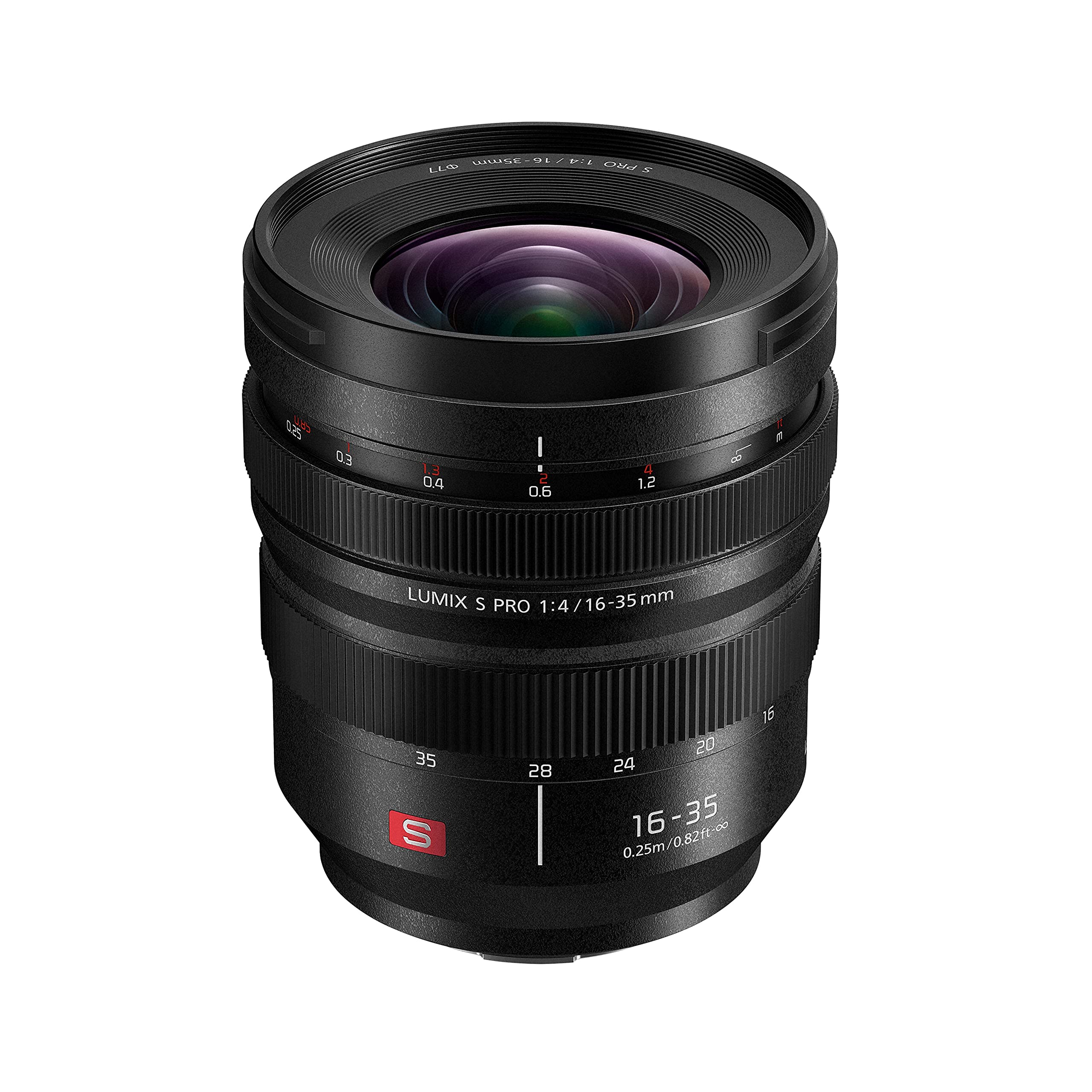 لنز فوق عریض پاناسونیک S-R1635E LUMIX S PRO (16-35 میلی‌متر، لنز L-Mount، F4.0، اندازه فیلتر 77 میلی‌متر) مشکی