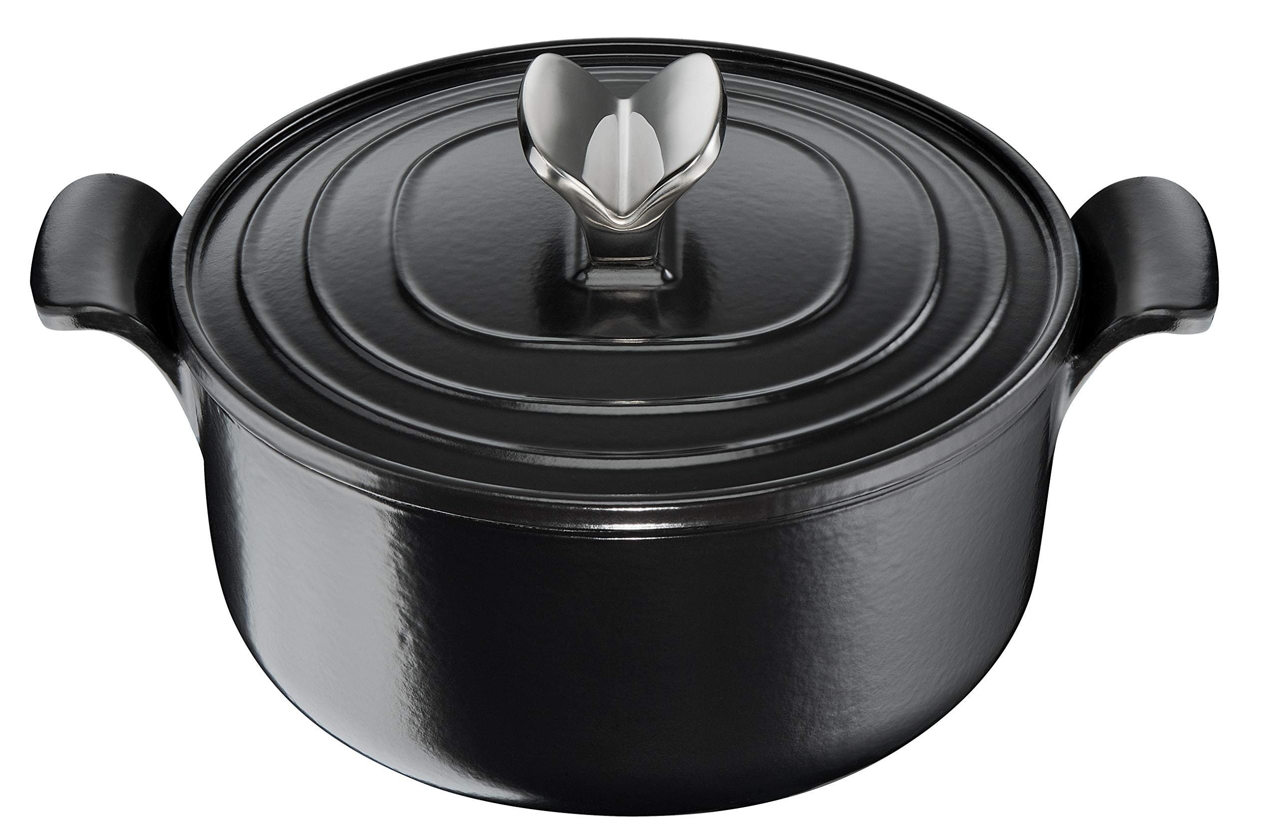 قابلمه چدنی لعابی لاگوستینا ترادیزیونه برای پخت طولانی، قطر ۲۶ سانتی‌متر، قابلمه برای پخت القایی، گازی و فر تا ۲۲۰ درجه سانتیگراد، قابلمه برای آب‌پز کردن و پخت آرام با درب میعان