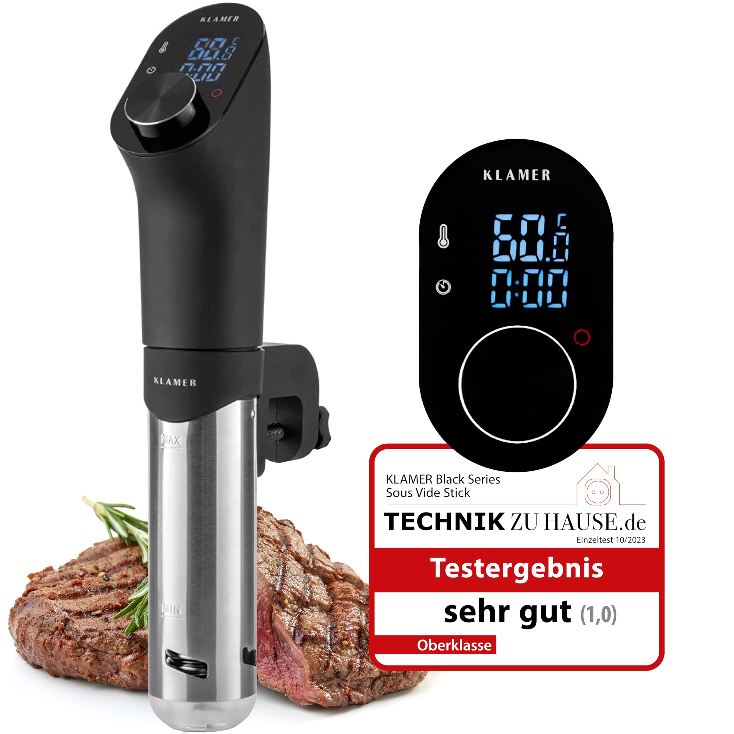 اجاق برقی پخت در خلاء کلامر آلمان Sous Vide Stick، اجاق گاز ضدآب 1200 وات IPX7 با گردش سه بعدی و کنترل دما 20-95 درجه سانتیگراد، عملکرد تایمر کند پز و نمایشگر LED