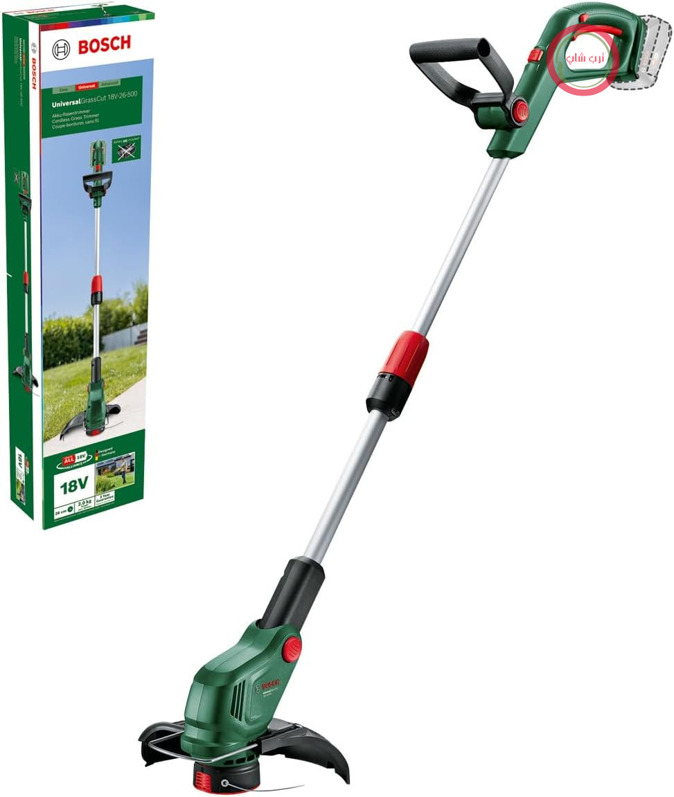چمن زن شارژی بوش آلمان Bosch مدل UniversalGrassCut 18V - 26 - 500 برای چمن زنی و لبه بری