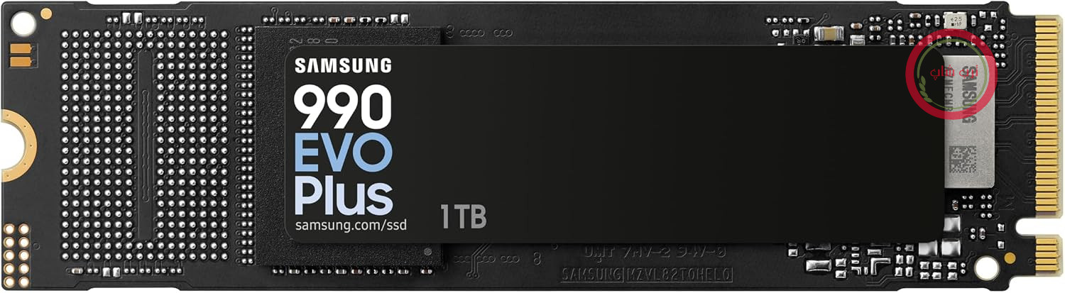حافظه SSD سامسونگ 990 EVO Plus NVMe M.2 با ظرفیت 1 ترابایت، چهار پورت PCIe 4.0 / دو پورت PCIe 5.0، NVMe 2.0 (2280)، سرعت خواندن 7150 مگابایت بر ثانیه، سرعت نوشتن 6300 مگابایت بر ثانیه، SSD داخلی برای بازی و ویرایش گرافیک، MZ-V9S1T0BW
