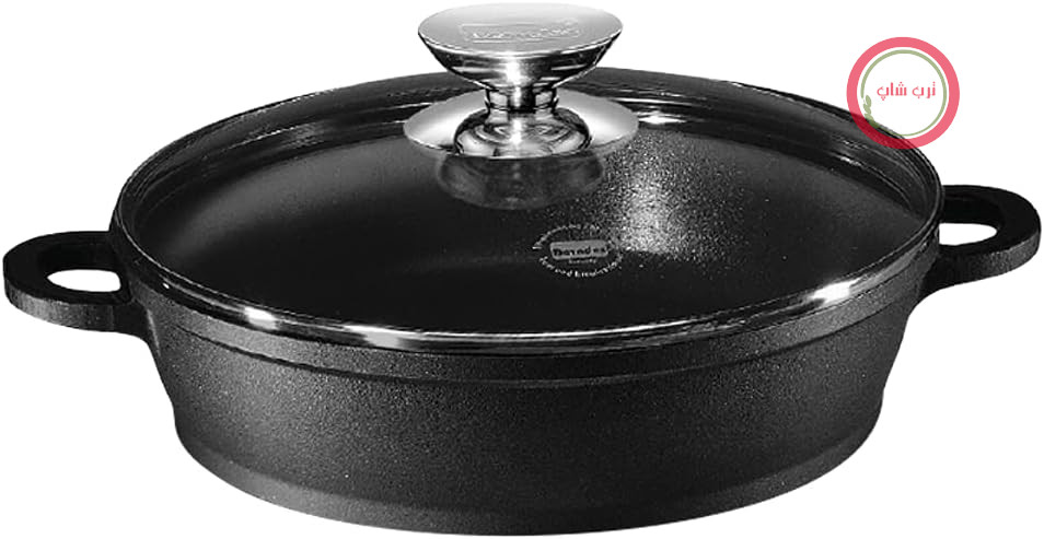 ماهیتابه برندس آلمان BERNDES Vario Click (28 سانتی‌متر) - آلومینیوم ریخته‌گری شده با درب شیشه‌ای