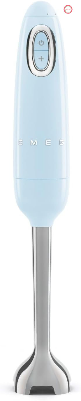 همزن دستی Smeg HBF11PBEU با عملکرد توربو و سیستم برش Flowblend، دسته ضد لغزش، قرقره کابل یکپارچه، لوازم جانبی شامل نمی‌شود، توان 700 وات، آبی پاستلی